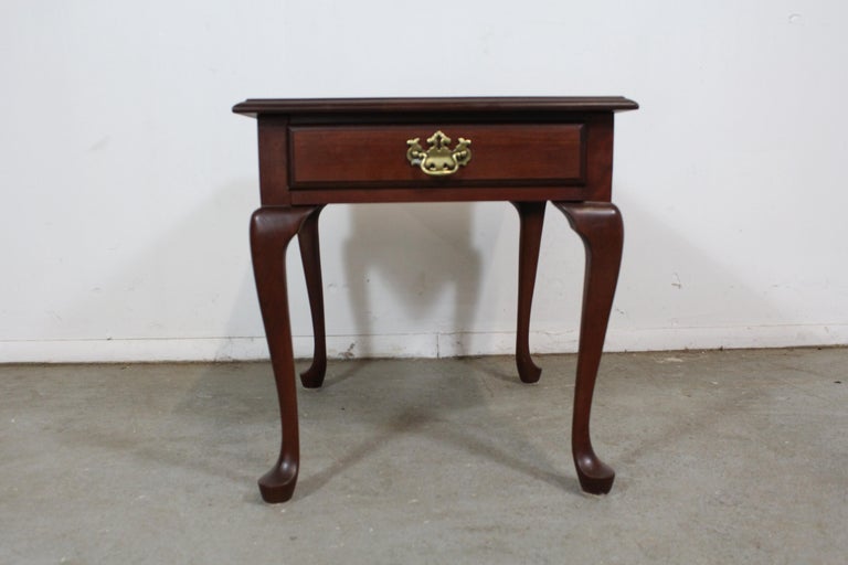 Pennsylvania House Cherry Queen Anne End Table with Drawer at 1stDibs