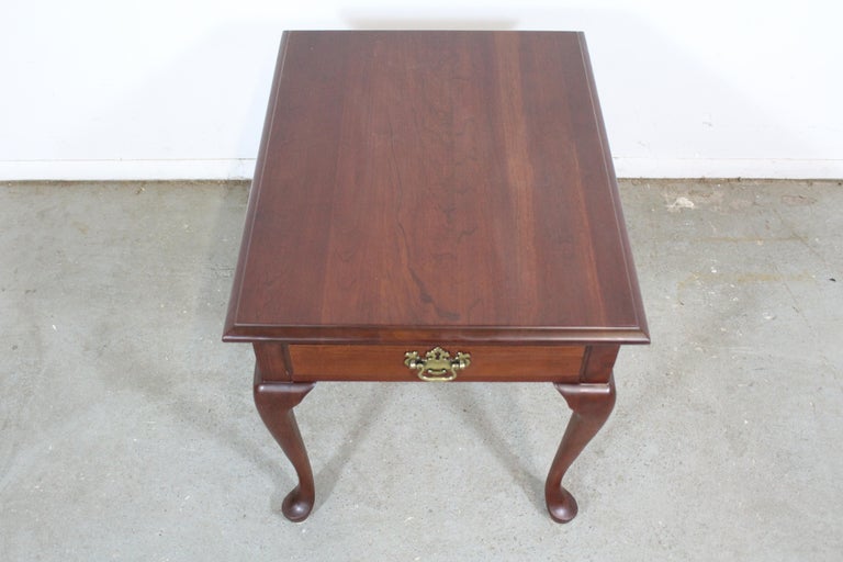 Pennsylvania House Cherry Queen Anne End Table with Drawer at 1stDibs ...