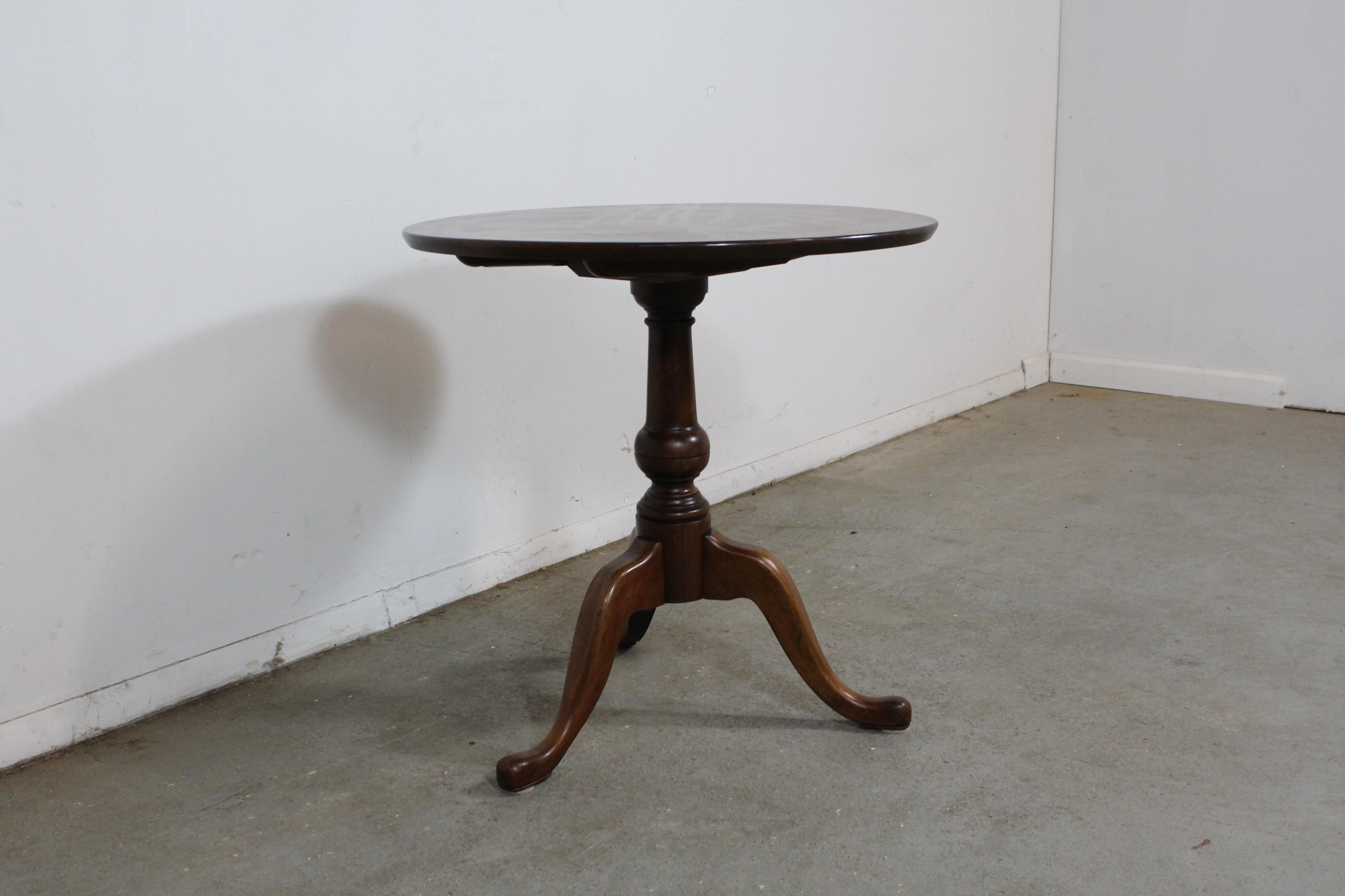Pennsylvania House Cherry Queen Anne tilt-top table

What a find. Offered is a Pennsylvania House Cherry Queen Anne tilt-top table. This table has some minor scratches and age wear. It is a newer edition of Pennsylvania House. It is unsigned and