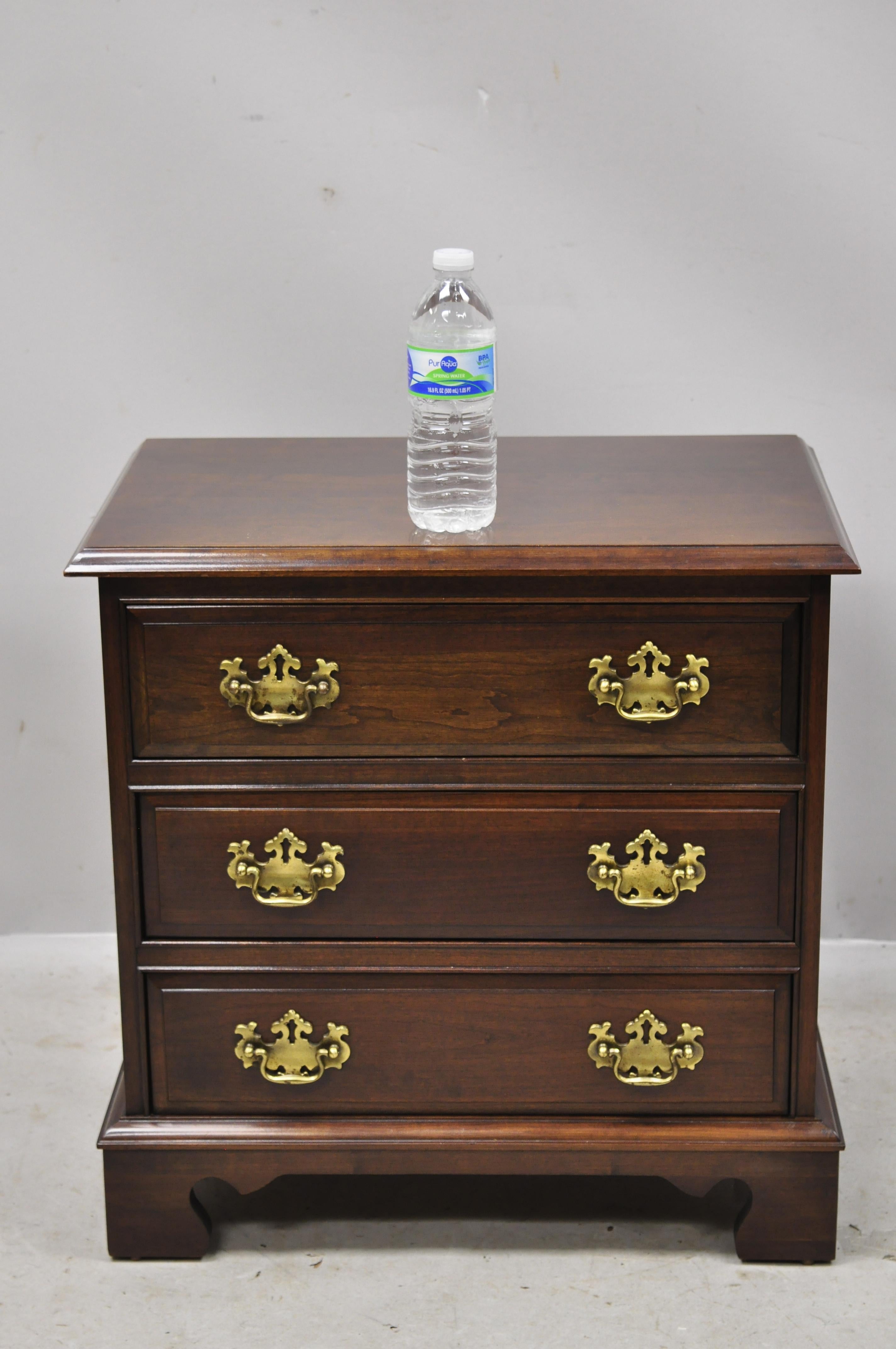 Pennsylvania House Cherrywood Chippendale Bachelor Chest Nightstand, a Pair 1