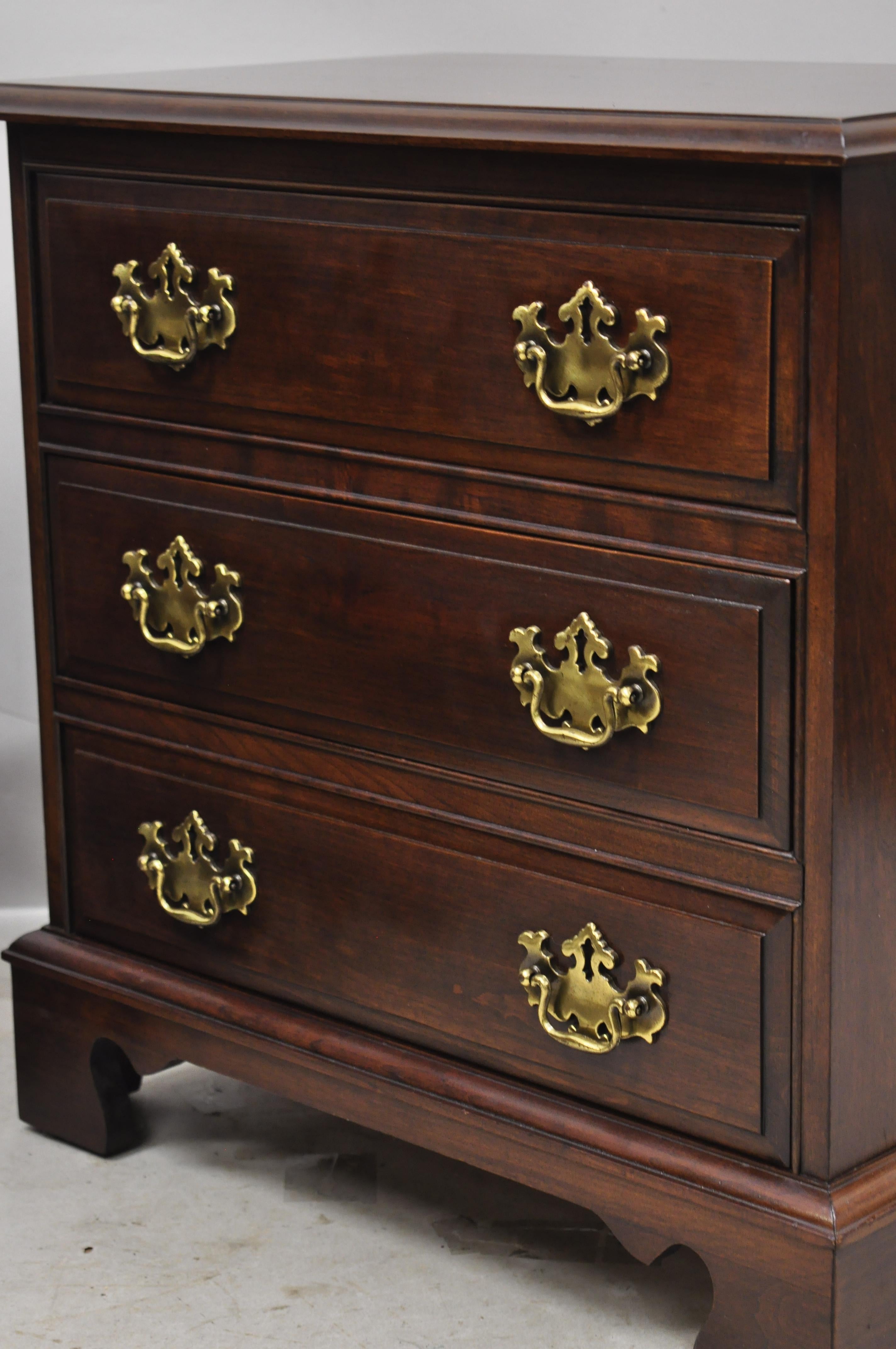 Pennsylvania House Cherrywood Chippendale Bachelor Chest Nightstand, a Pair 2