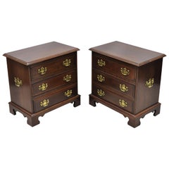 Pennsylvania House Cherrywood Chippendale Bachelor Chest Nightstand, a Pair