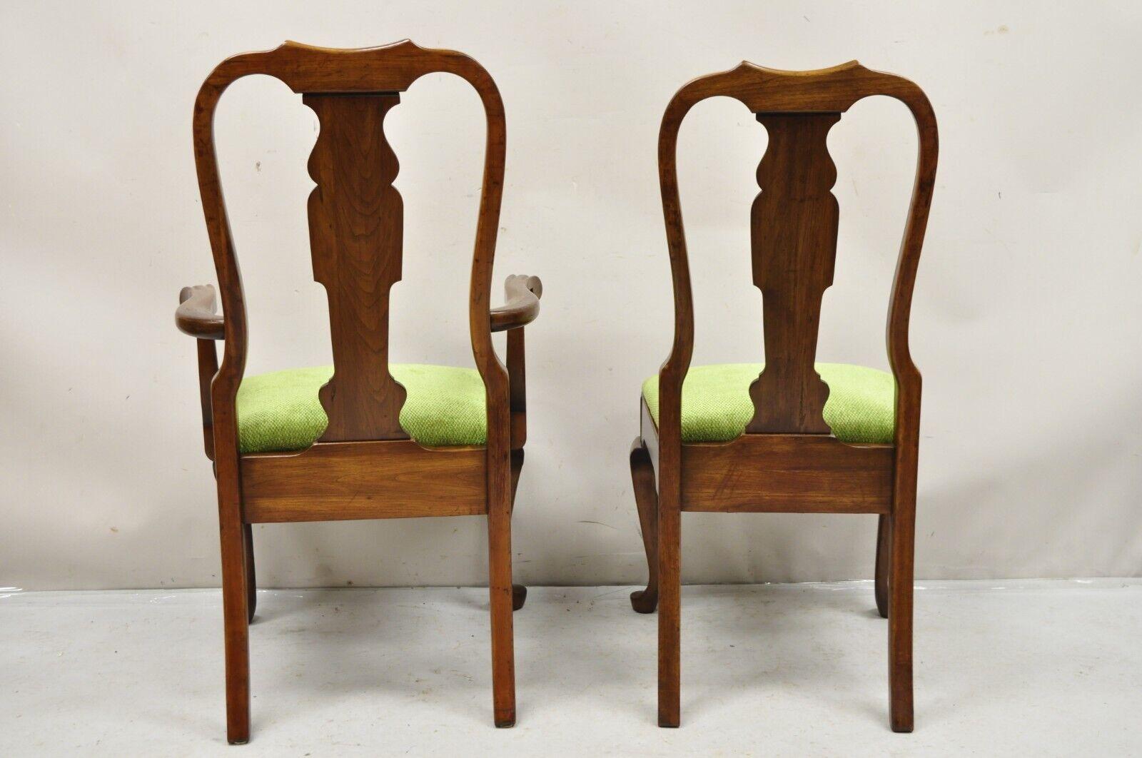Pennsylvania House Cherry Wood Queen Anne Style T-Back Dining Chairs - Set of 8 For Sale 4