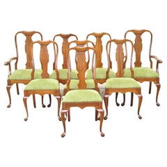 Pennsylvania House Cherry Wood Queen Anne Style T-Back Dining Chairs - Set of 8