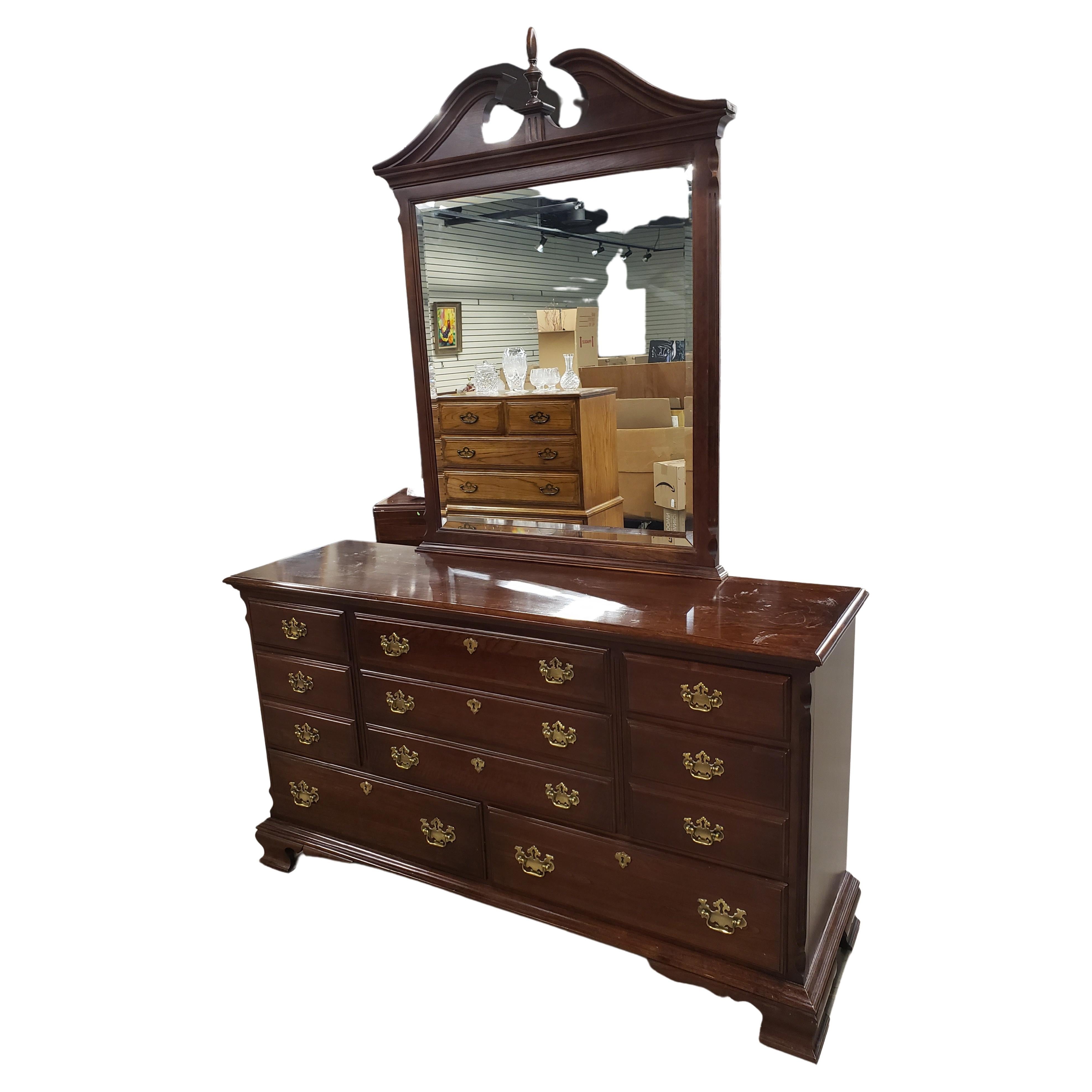 Pennsylvania House Chippendale Cherry Dresser with Mirror 3