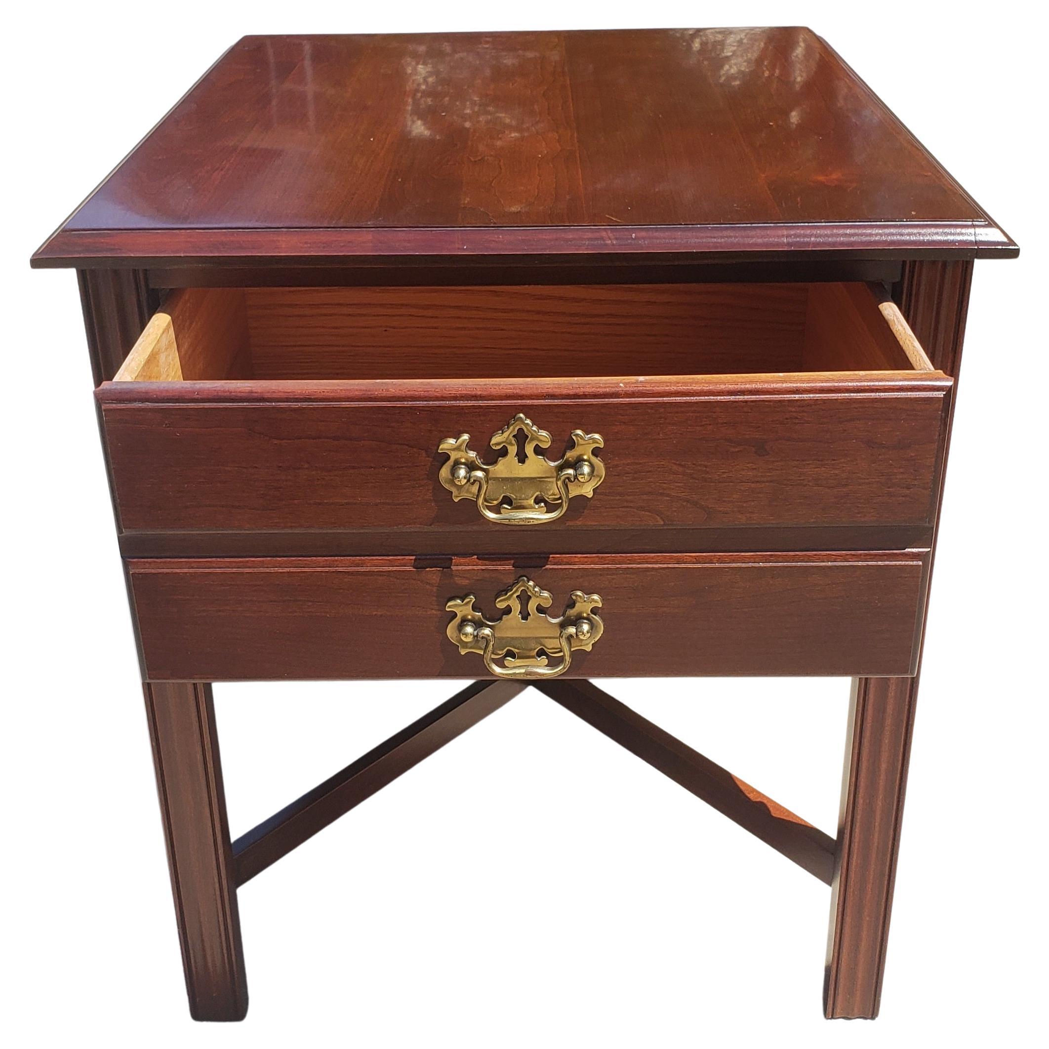 Woodwork Pennsylvania House Chippendale Solid Cherry Side Table For Sale