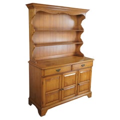 Pennsylvania House Early American Maple Serpentine China Hutch Cupboard Server