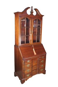 Pennsylvania House English Chippendale Cherry Secretary Writing Desk Bookcase