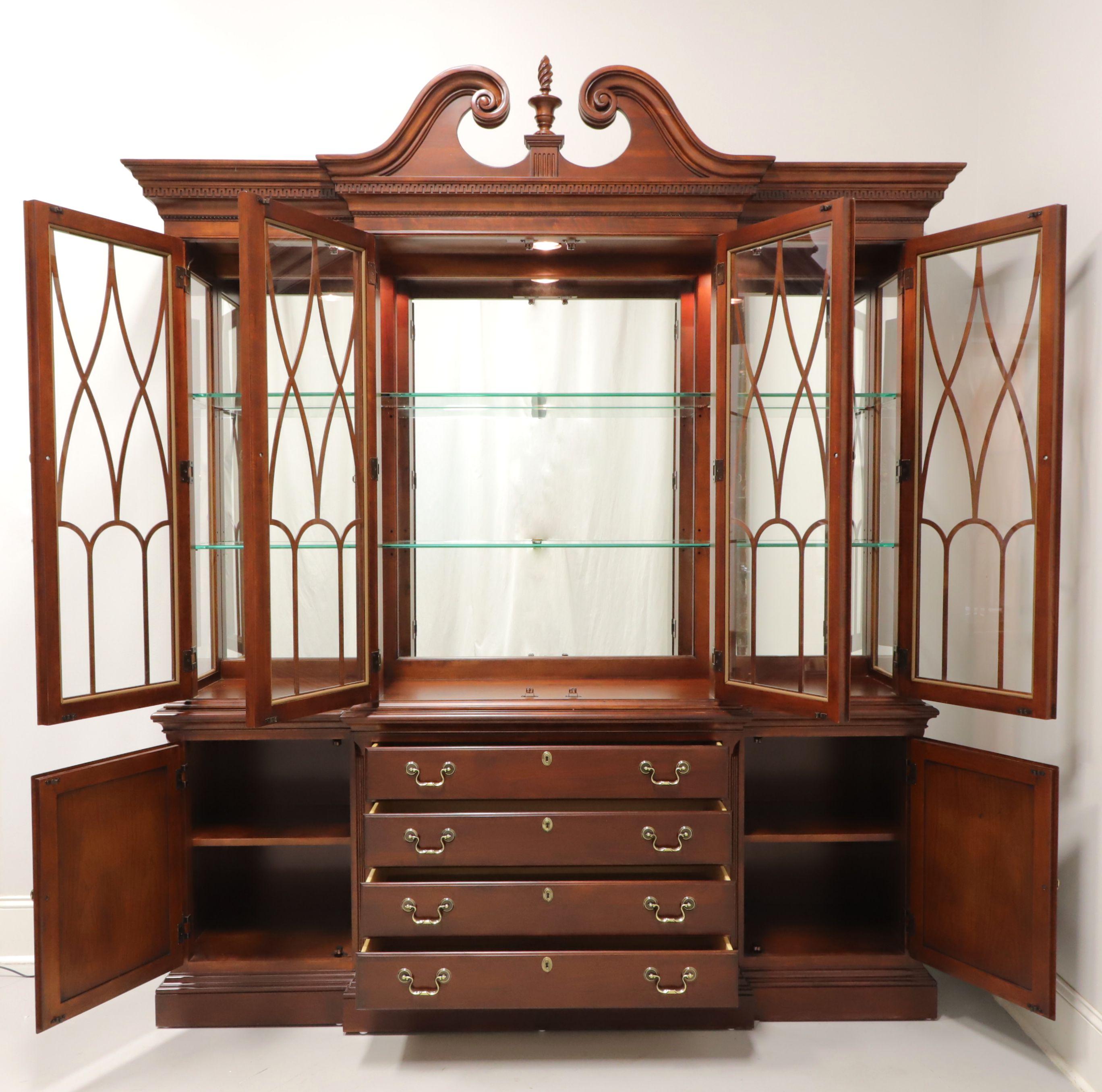 Chippendale PENNSYLVANIA HOUSE Cherry Traditional Breakfront China Cabinet For Sale