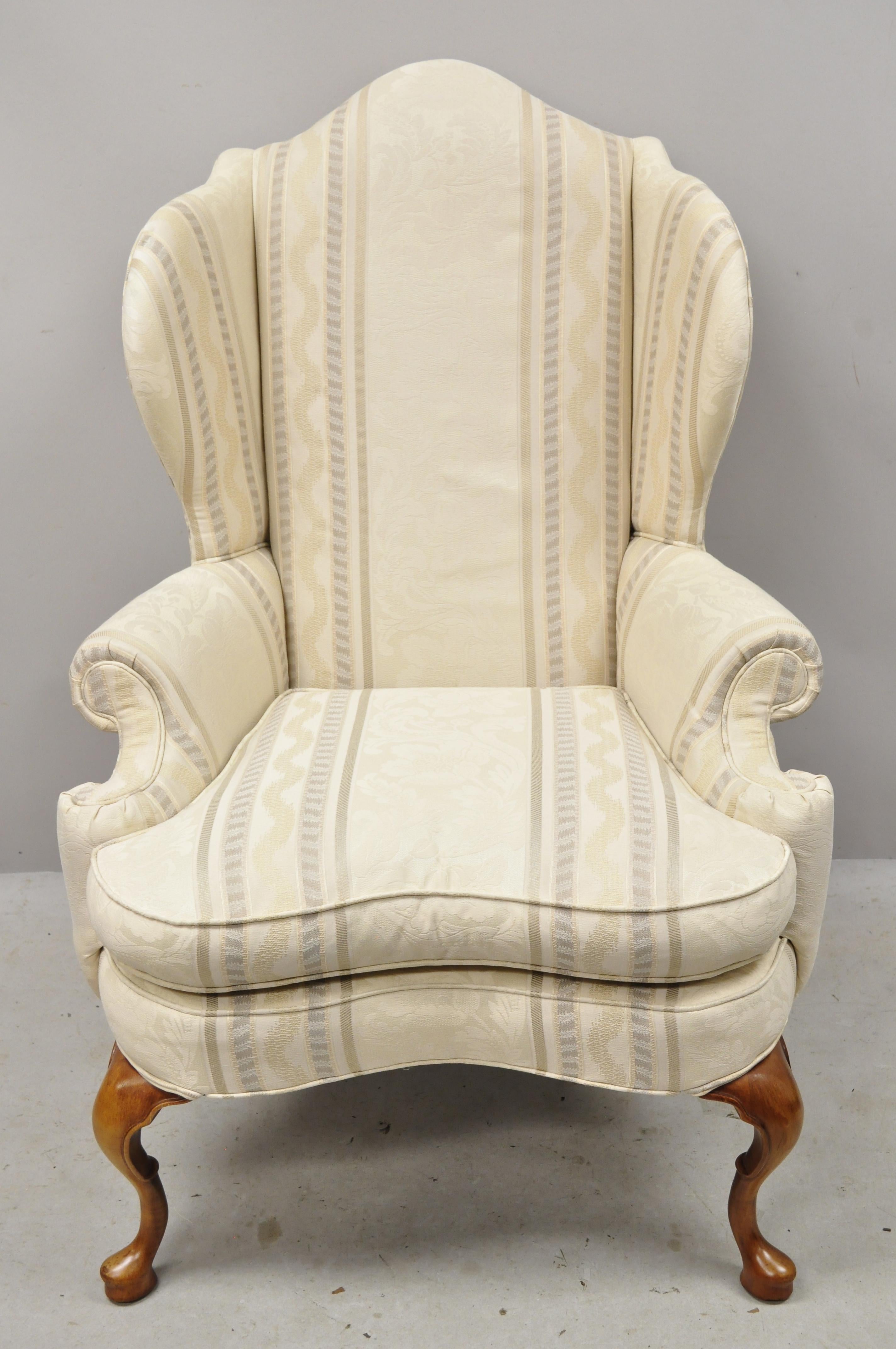 Pennsylvania House Queen Anne Rolled Arm Wingback Lounge Armchair 3
