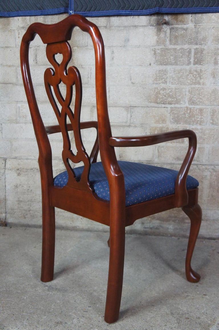 Pennsylvania House Queen Anne Solid Cherry Dining Room Chairs Blue Set