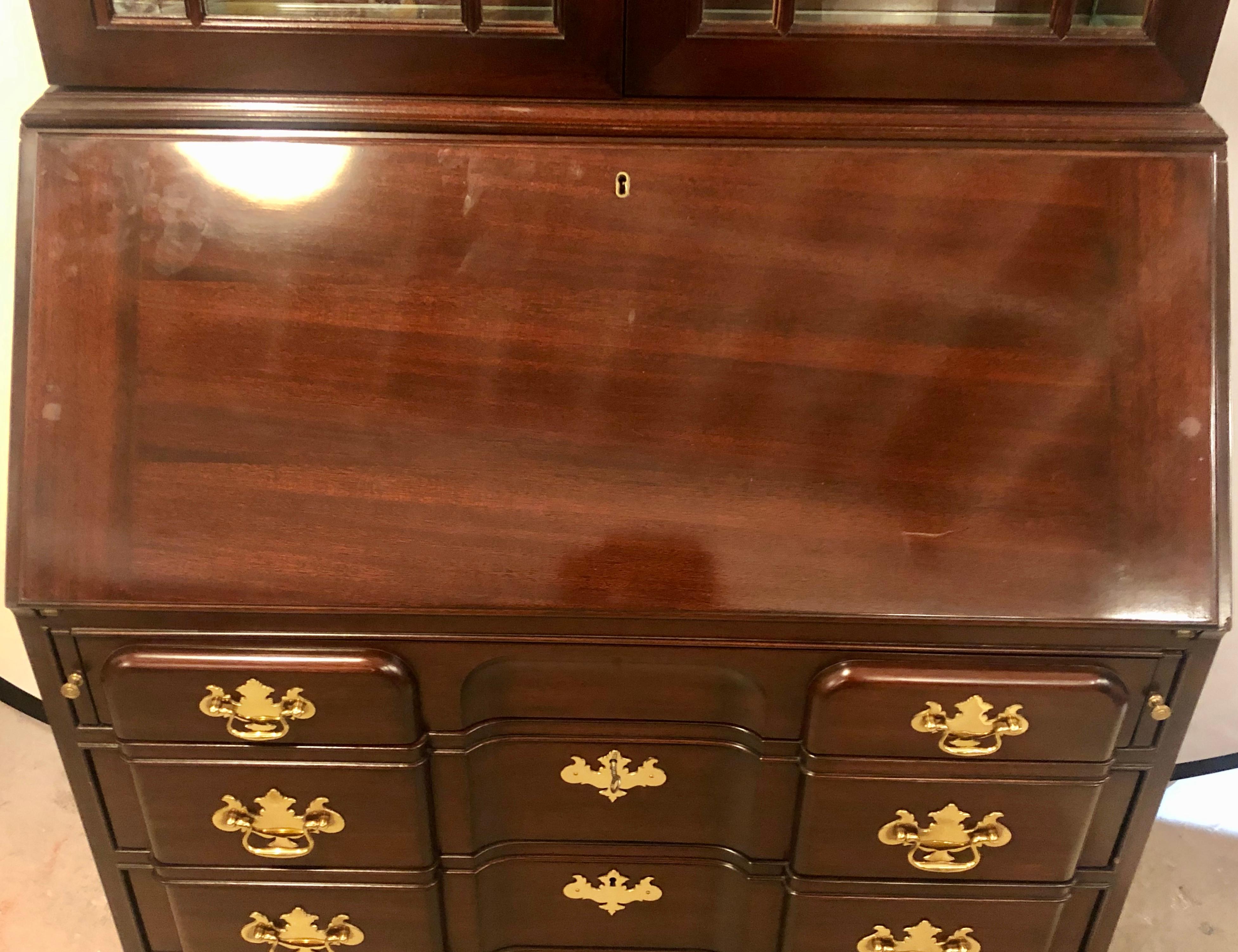 Pennsylvania House Secretary Desk / Bookcase in the Chippendale Style In Good Condition In Stamford, CT
