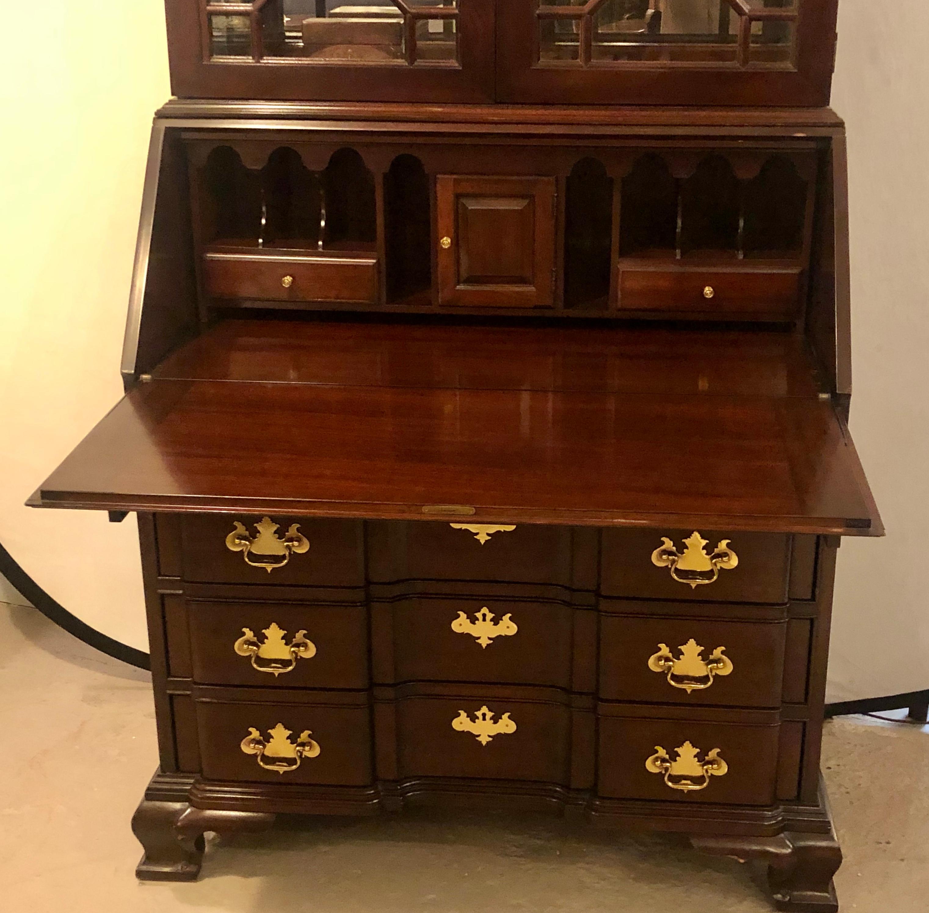 20th Century Pennsylvania House Secretary Desk / Bookcase in the Chippendale Style