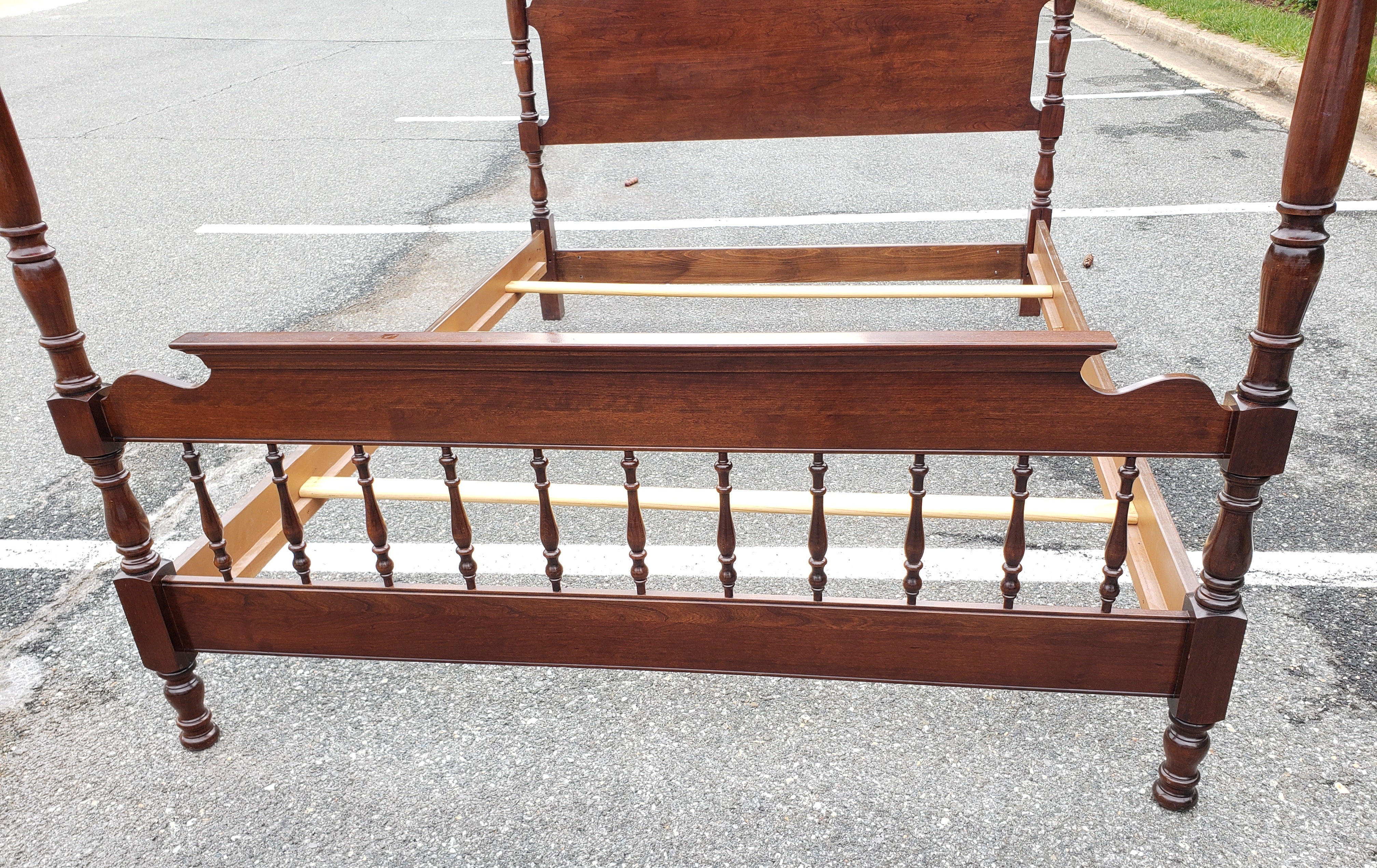 20th Century Pennsylvania House Solid Cherry Queen Size Semi Poster Bed Frame