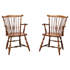 PENNSYLVANIA HOUSE Solid Cherry Windsor Dining Armchairs - Pair