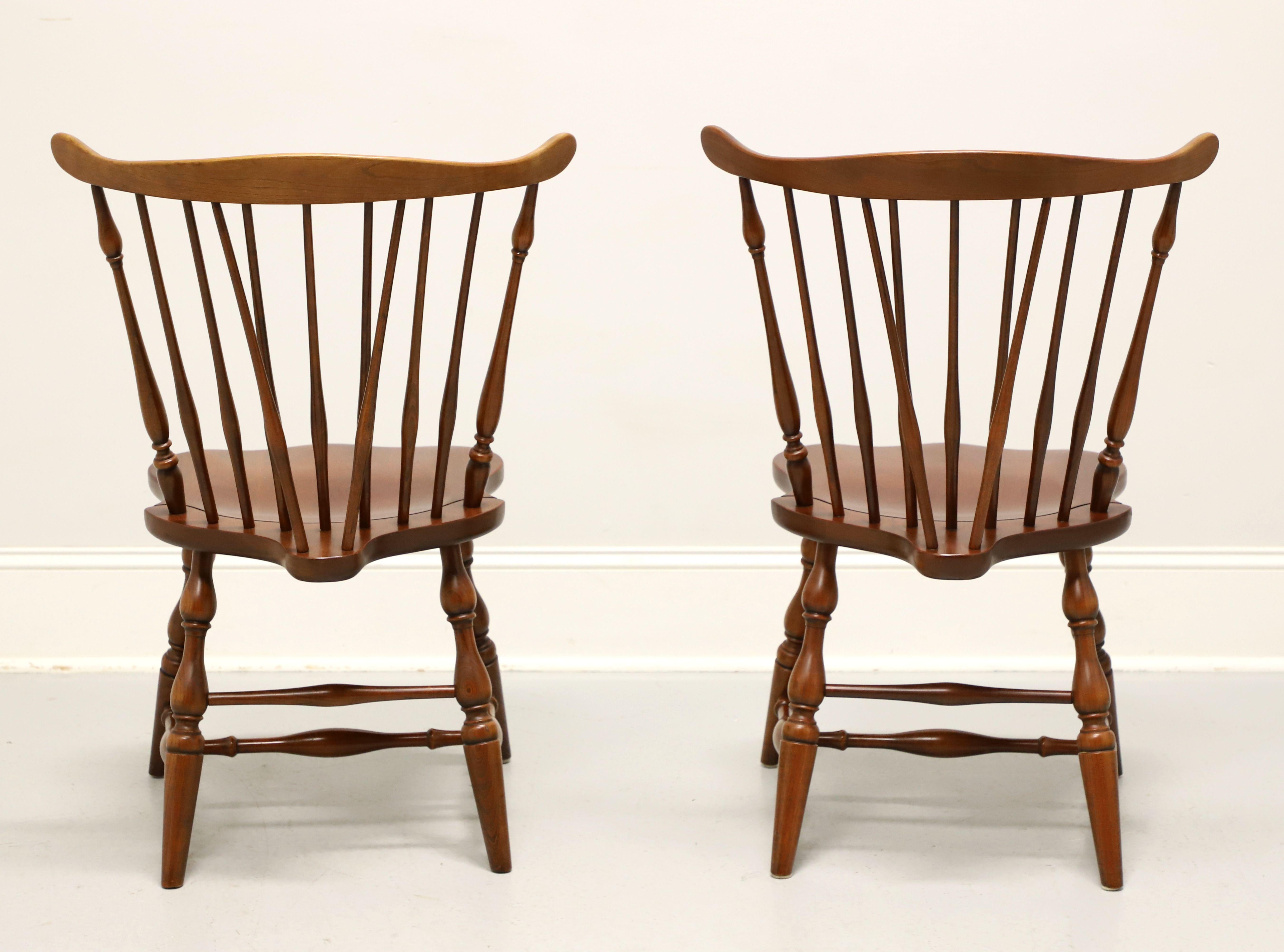 PENNSYLVANIA HOUSE Solid Cherry Windsor Dining Side Chairs - Pair B In Good Condition In Charlotte, NC