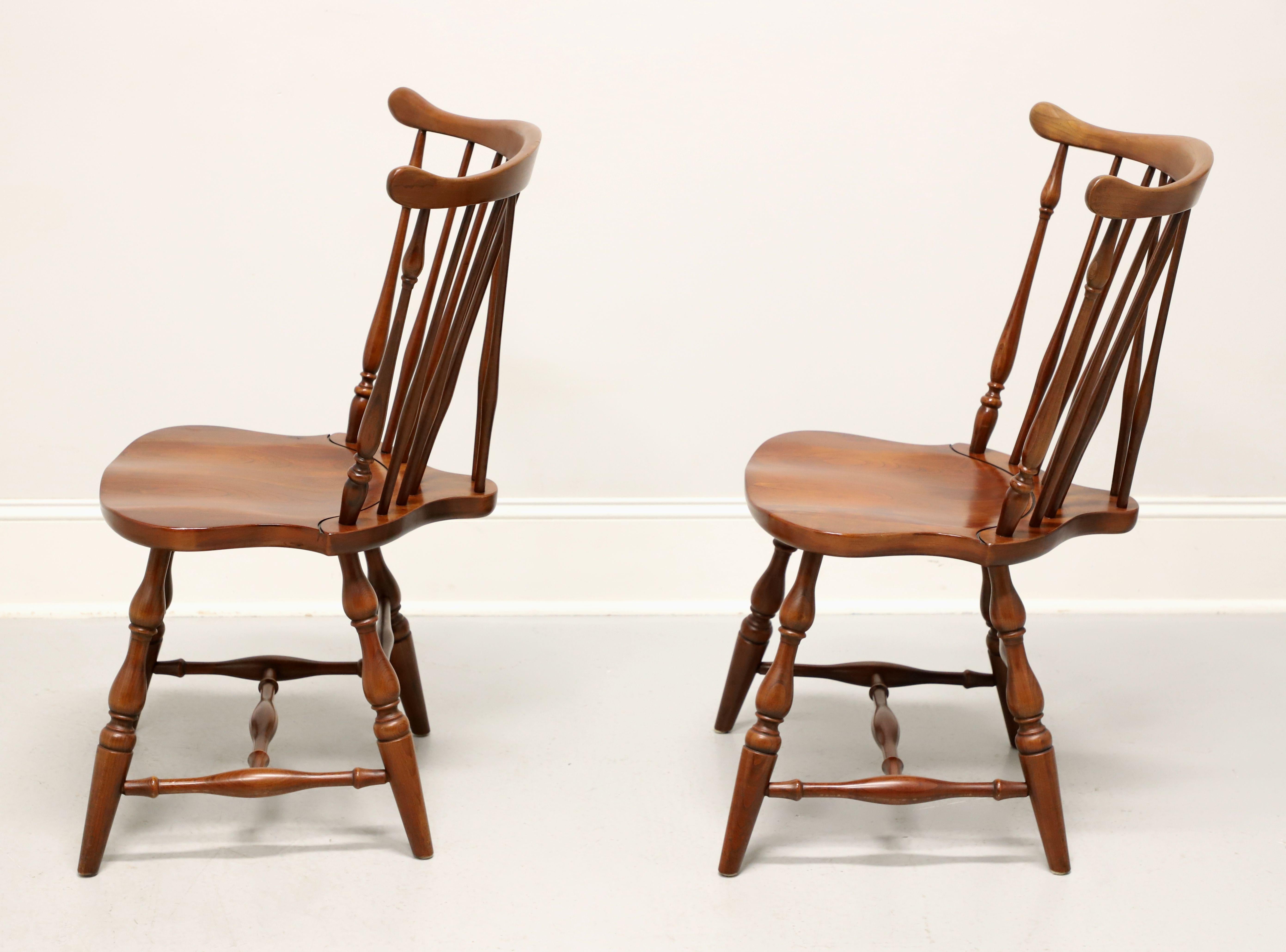 PENNSYLVANIA HOUSE Solid Cherry Windsor Dining Side Chairs - Pair A In Good Condition In Charlotte, NC