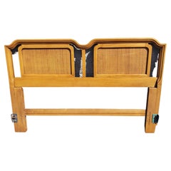 Pennsylvania House Solid Walnut and Cane Panels Queen Full Size Headboard C.1970