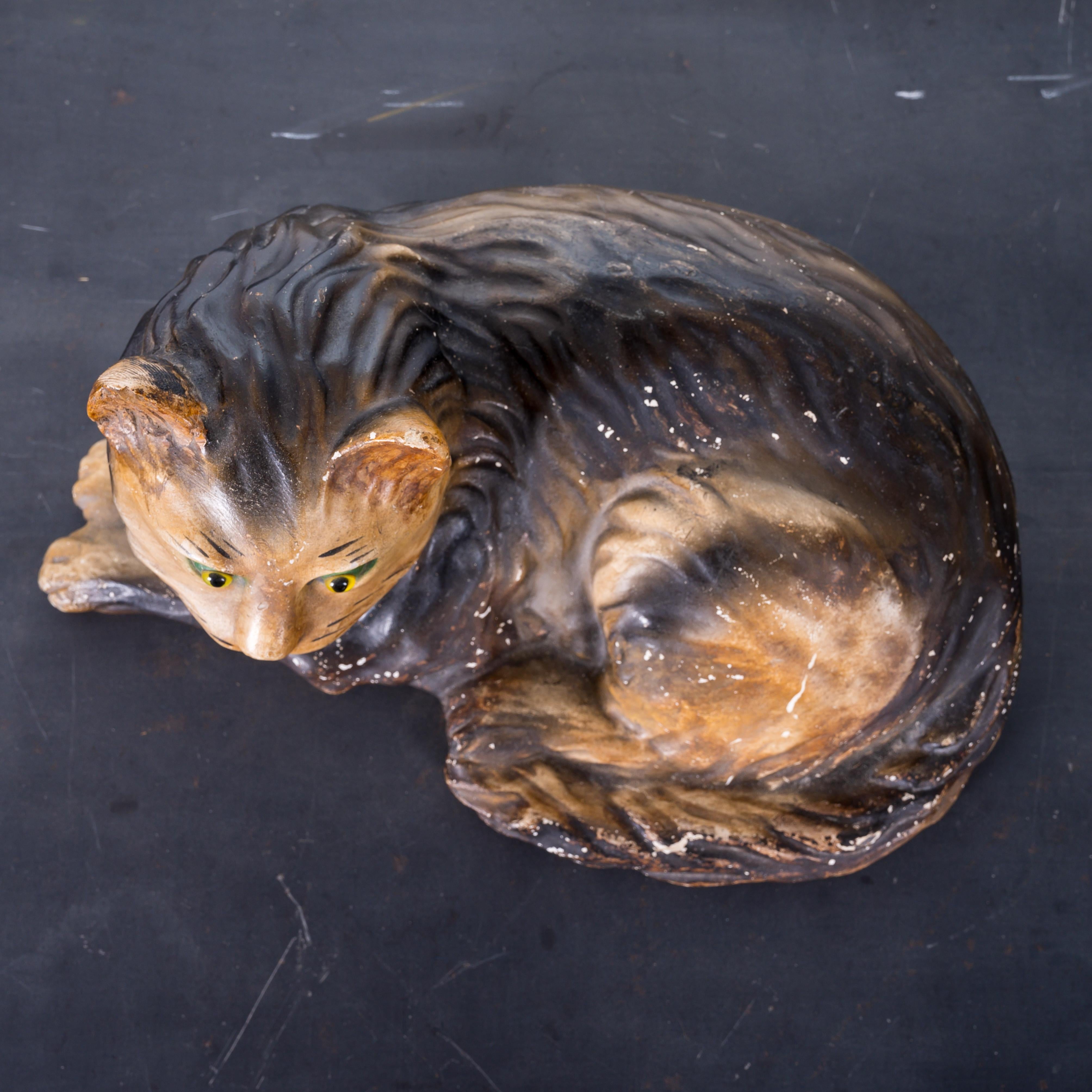 Plaster Pennsylvania Painted Chalkware Cat For Sale