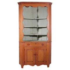 Pennsylvania Pine Open Front Corner Cupboard, 19th Century
