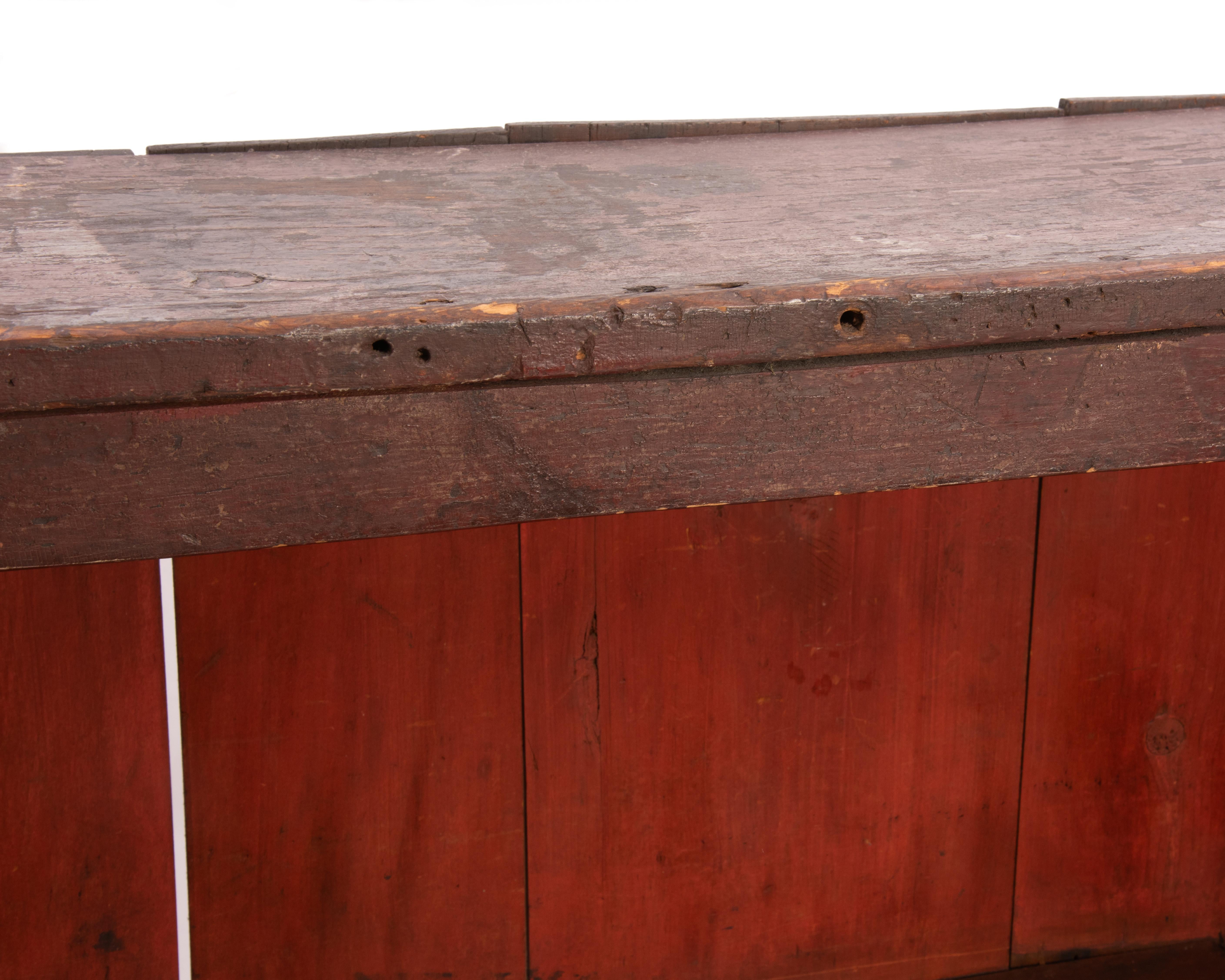Pennsylvania Primitive Red Painted Dry Sink Cupboard 19th Century For Sale 5