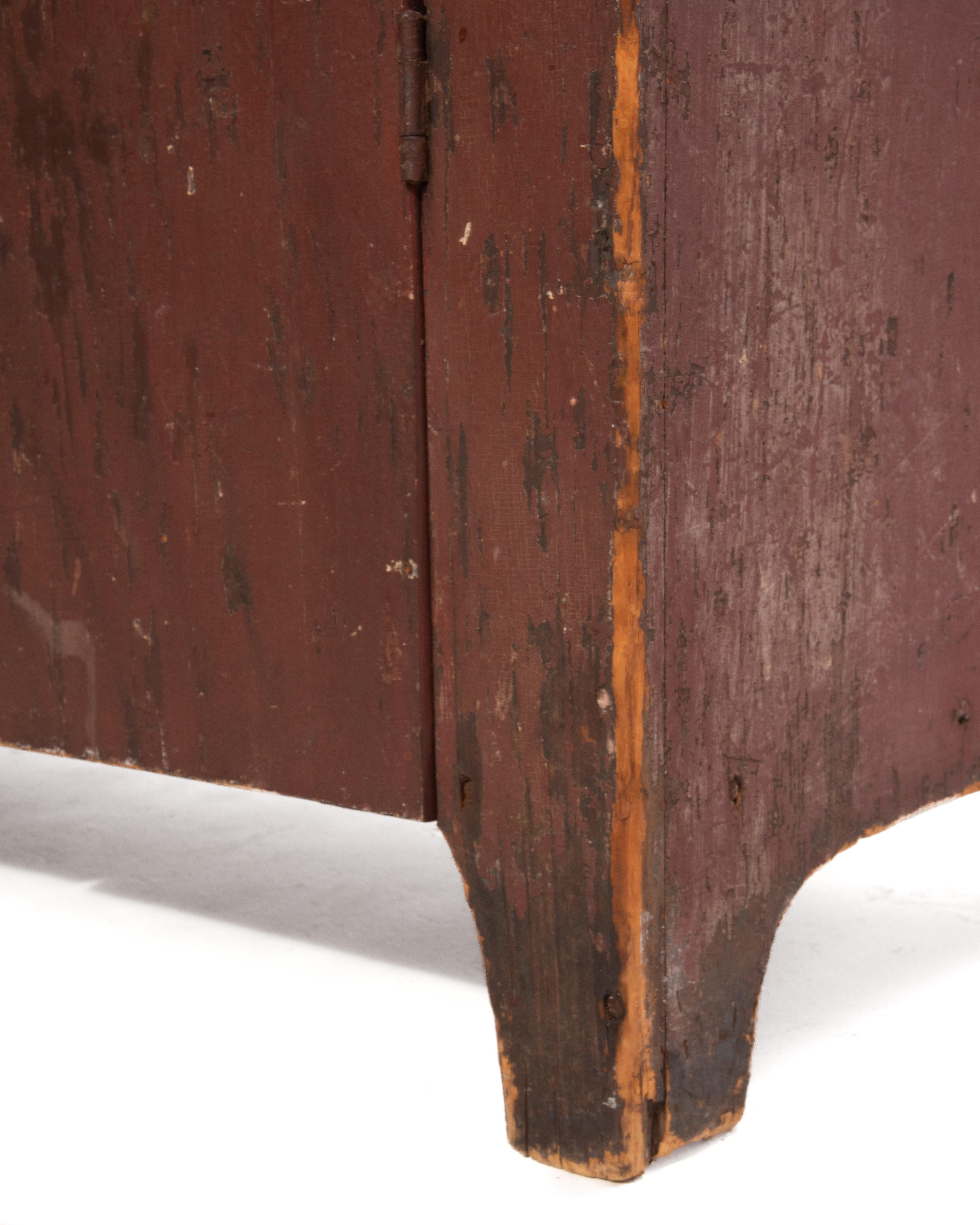 Pennsylvania Primitive Red Painted Dry Sink Cupboard 19th Century For Sale 7
