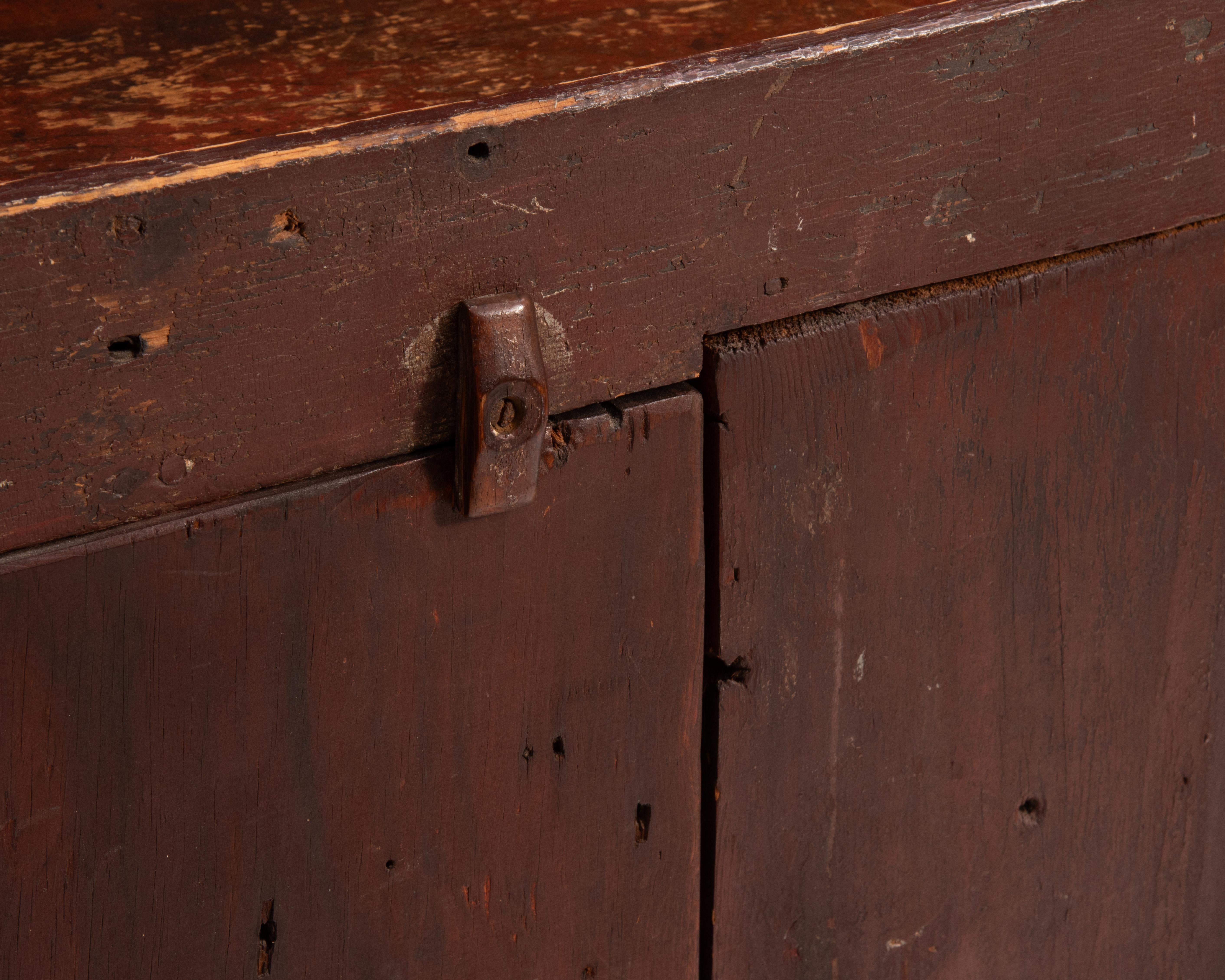 Pennsylvania Primitive Red Painted Dry Sink Cupboard 19th Century For Sale 8
