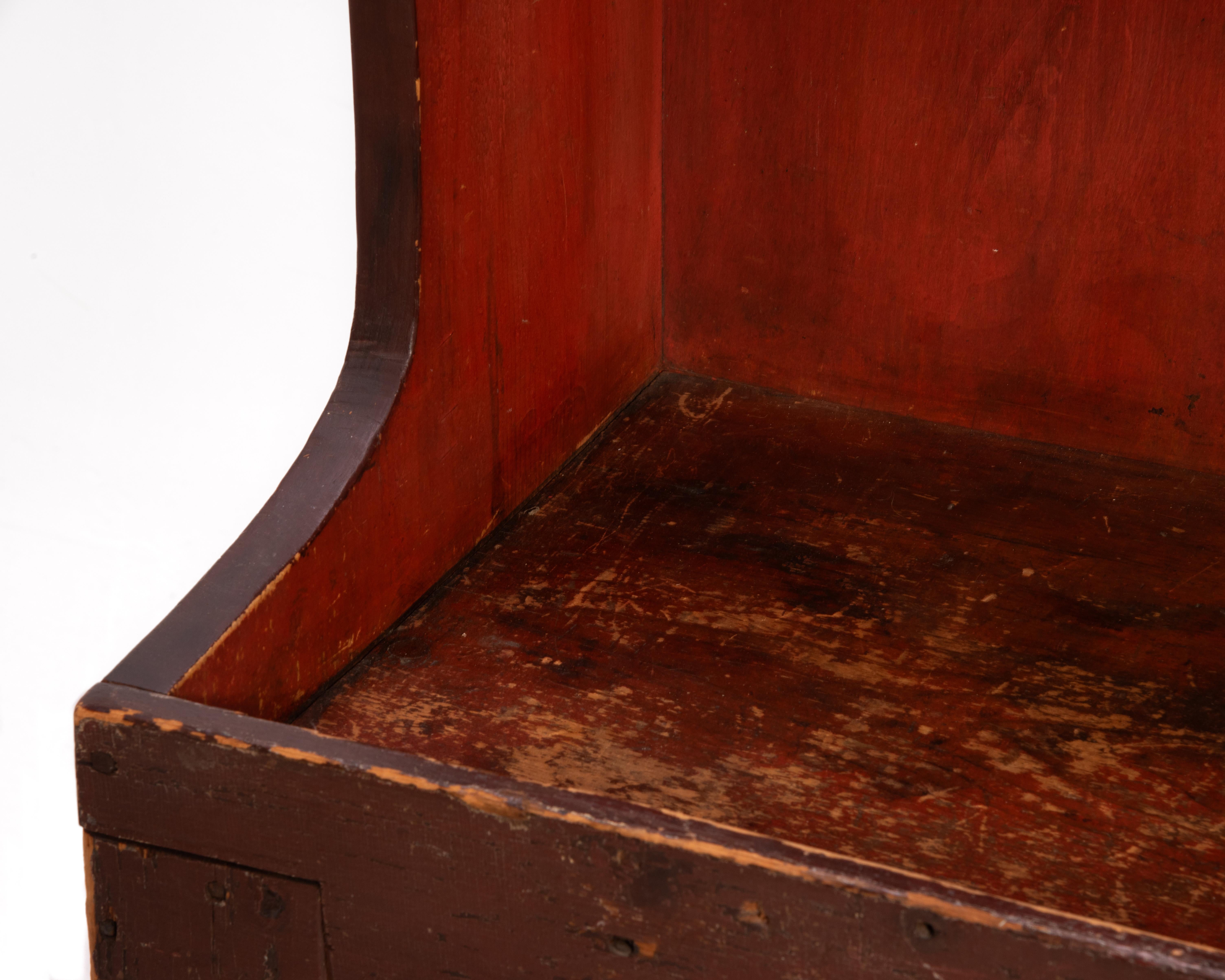 Pennsylvania Primitive Red Painted Dry Sink Cupboard 19th Century For Sale 11