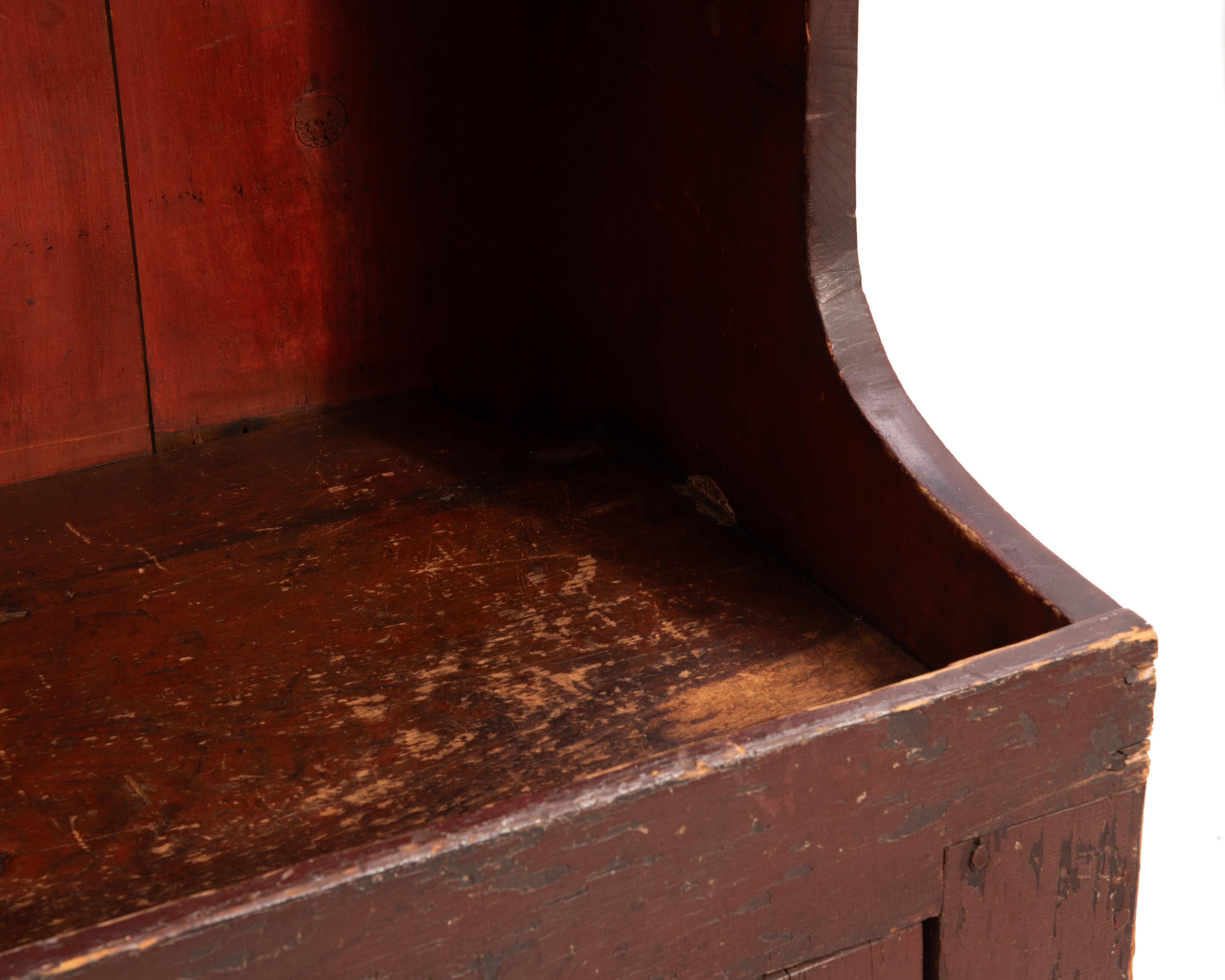 Pennsylvania Primitive Red Painted Dry Sink Cupboard 19th Century For Sale 12