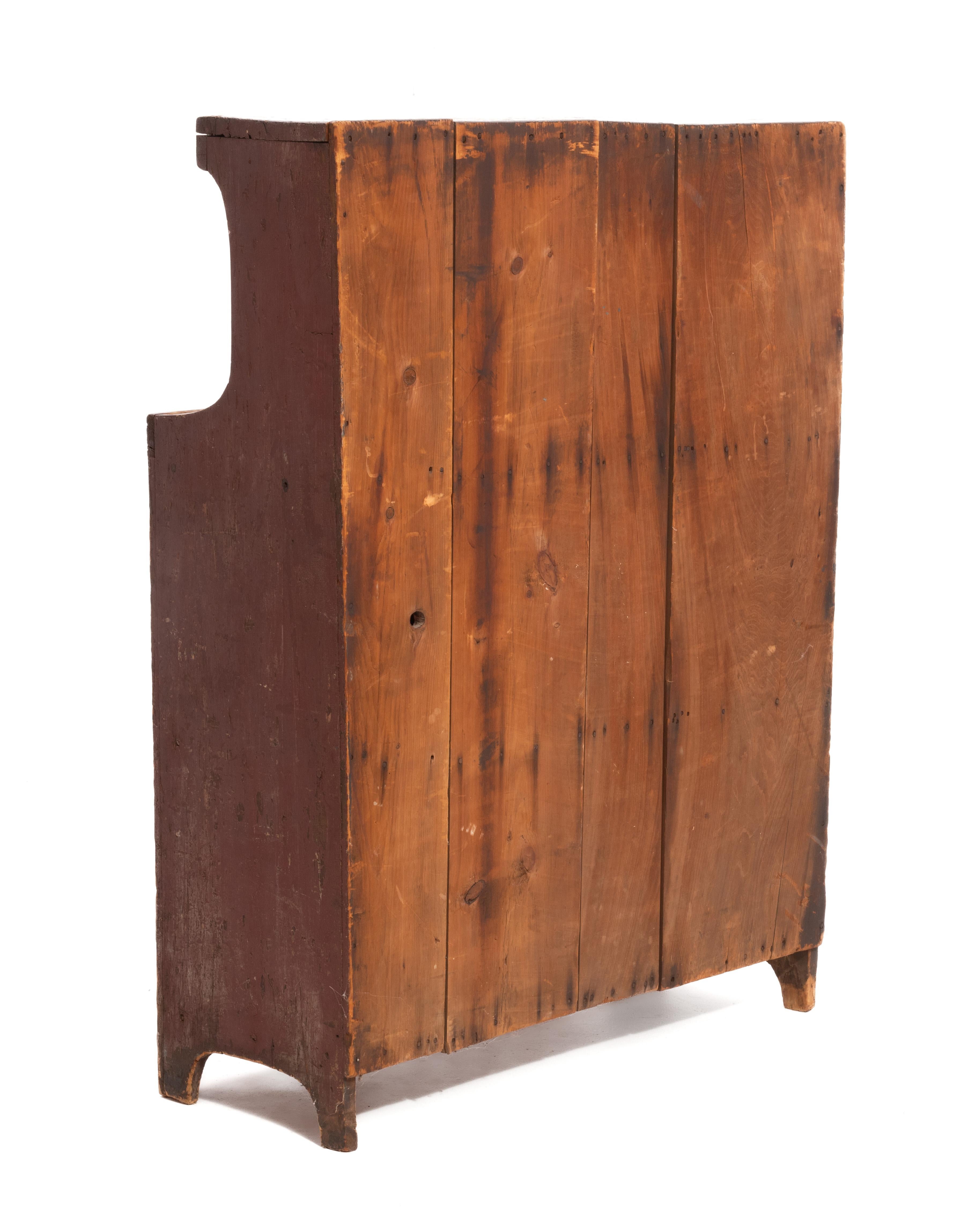 Pennsylvania Primitive Red Painted Dry Sink Cupboard 19th Century In Good Condition For Sale In Forest Grove, PA