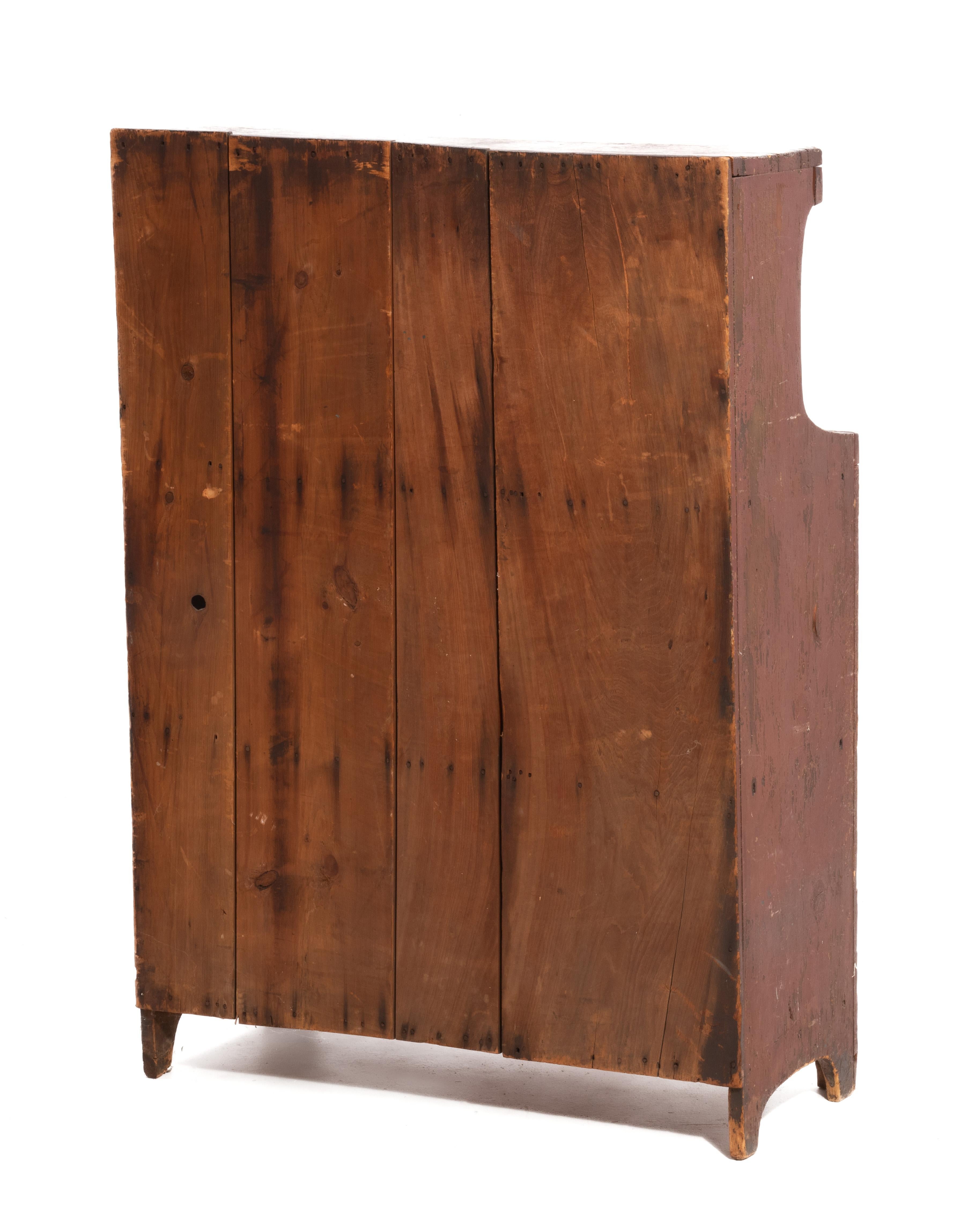 Wood Pennsylvania Primitive Red Painted Dry Sink Cupboard 19th Century For Sale