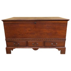 Antique Pennsylvania Walnut Country Blanket Chest with 3 Drawers