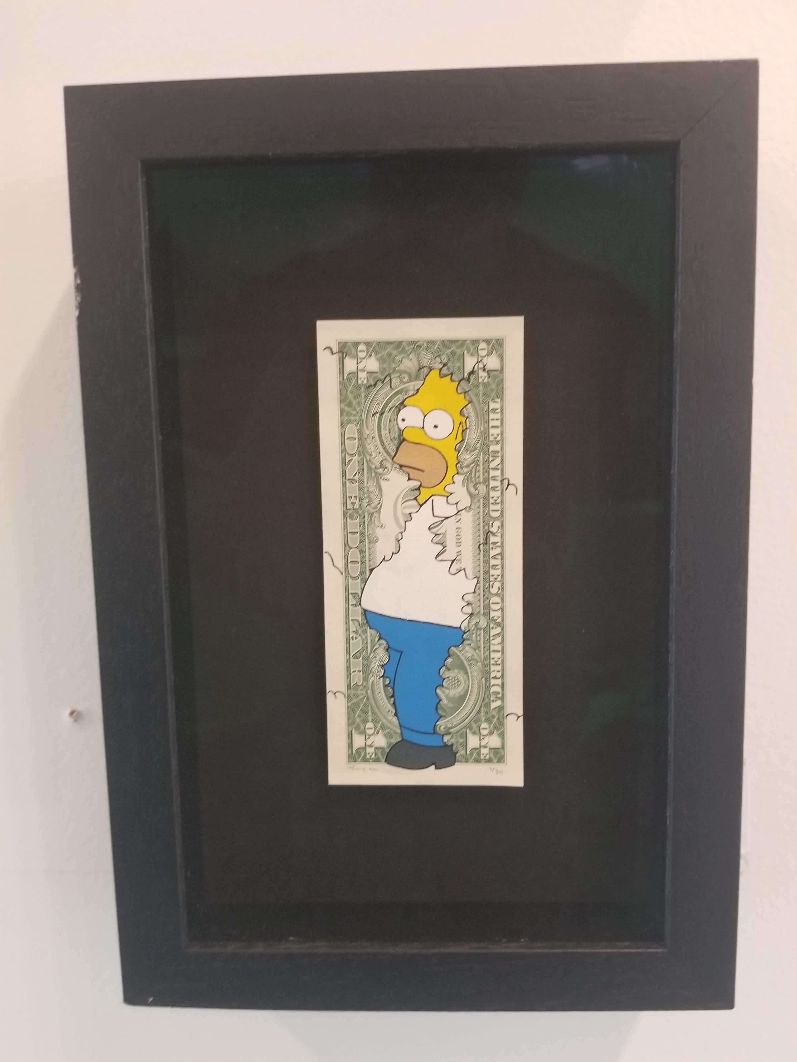 Hedge Fund Homer - Mixed Media Art by Penny