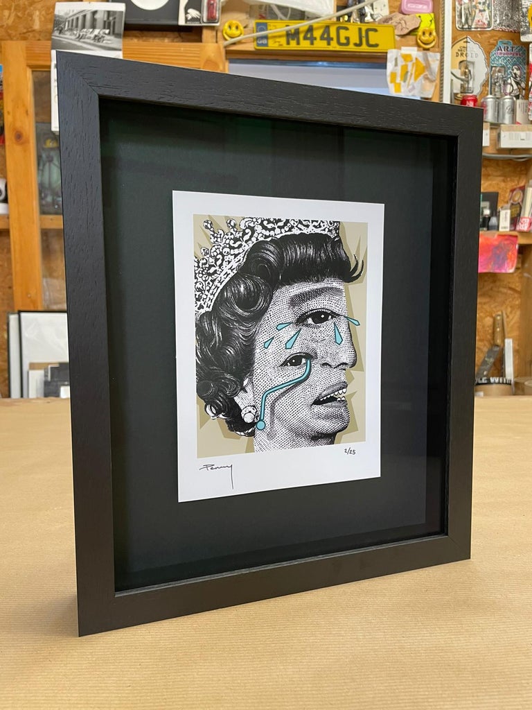 Penny Weeping Woman Green (In a museum quality frame with premium non