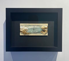 zeitgenössische Straßenkunst Pop Art Sprühfarbe rot weiß Innenraum Pfund Währung