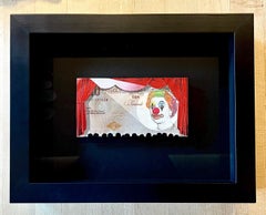 zeitgenössische Straßenkunst Pop Art Sprühfarbe rot weiß Innenraum Pfund Währung