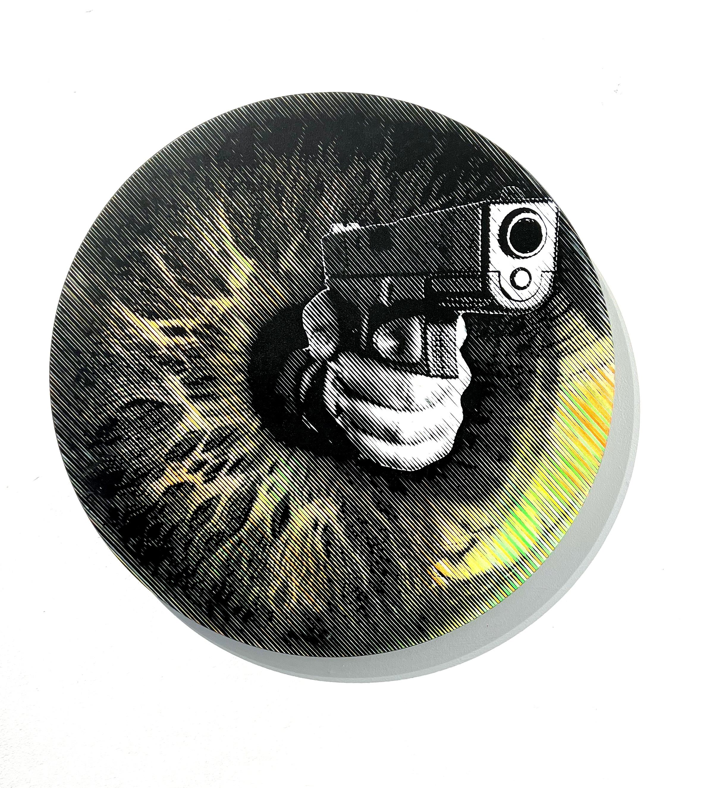 pittura spray street pop art contemporanea nero verde bianco interni