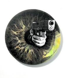 contemporary street pop art spray paint black green white interior