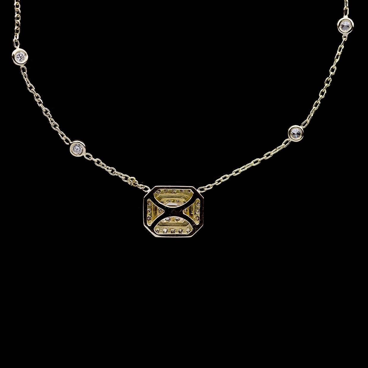 Women's Penny Preville 1.50 Carat Diamond and Yellow Gold Double Halo Necklace