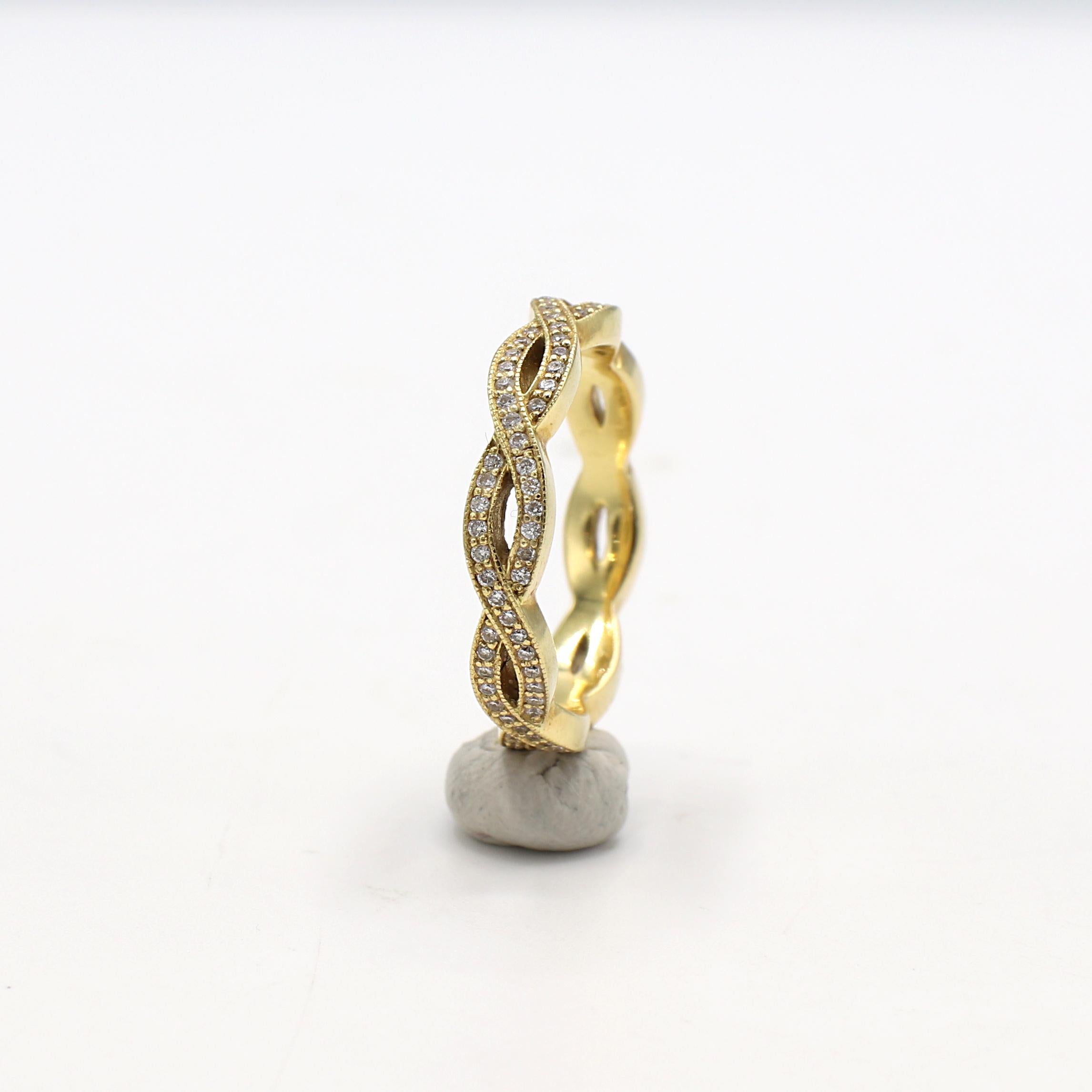 Penny Preville 18 Karat Gelbgold Twist Natürlicher Diamant Eternity-Ring (Moderne) im Angebot
