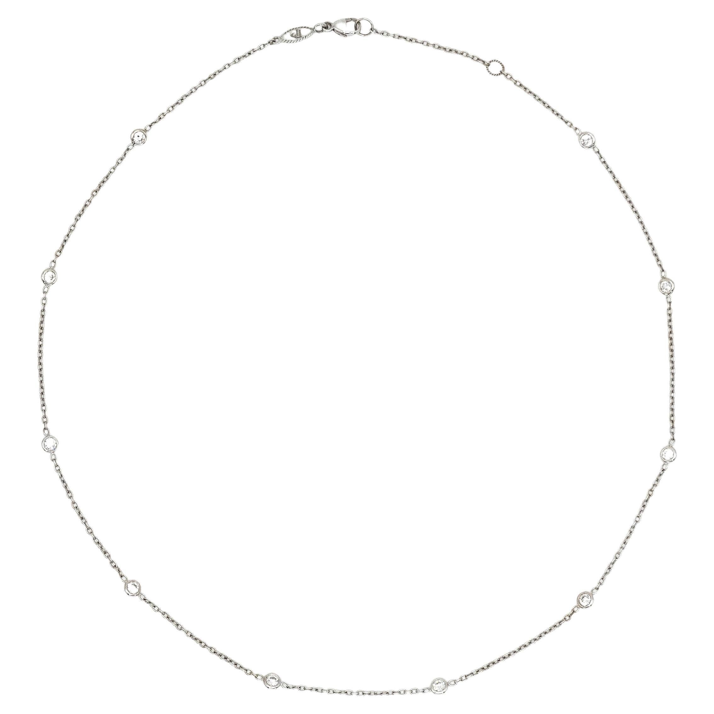 Penny Preville 18K White Gold Diamond By-the-Yard Necklace
