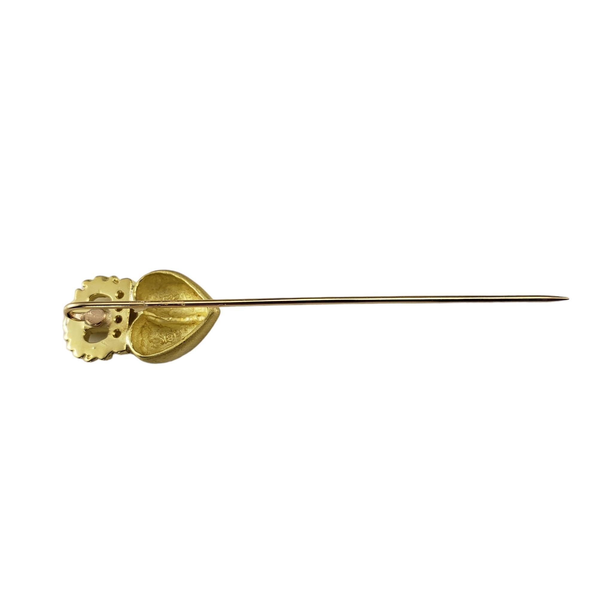 Women's Penny Preville 18K Yellow Gold and Diamond Claddagh Stick Pin #17106