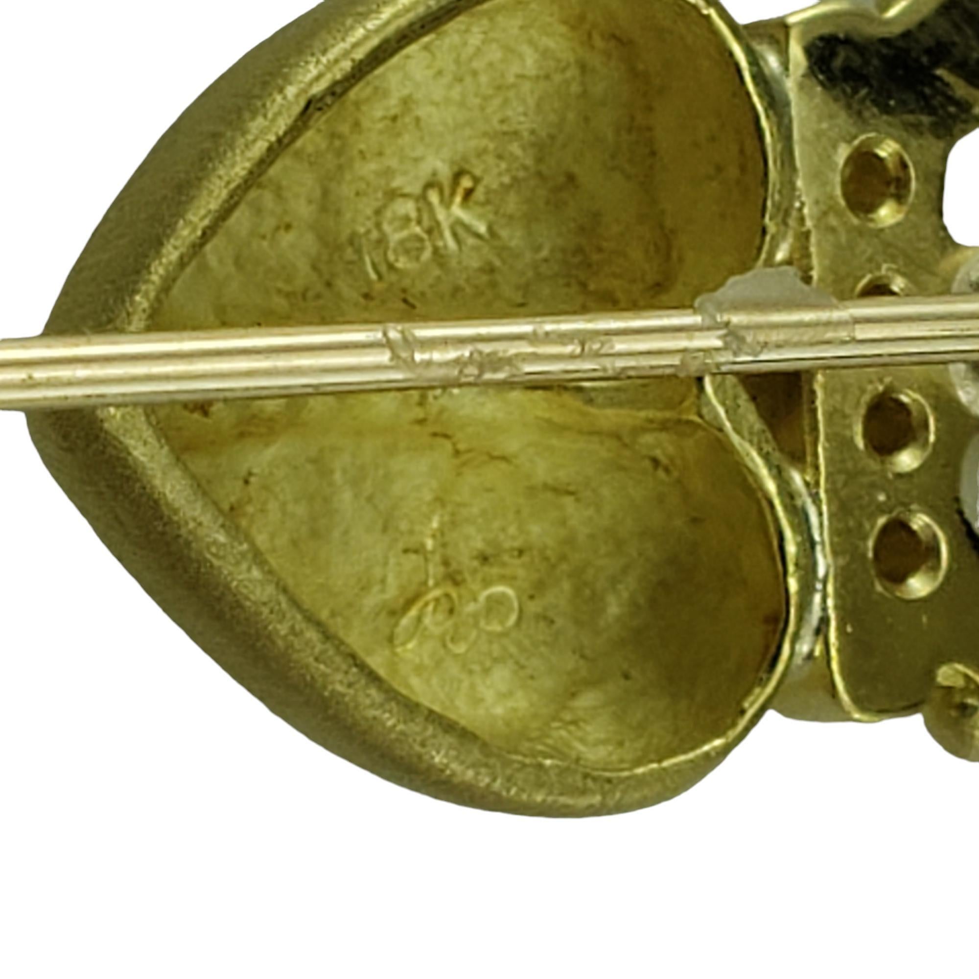 Penny Preville 18K Gelbgold und Diamant Claddagh Stick Pin #17106 1