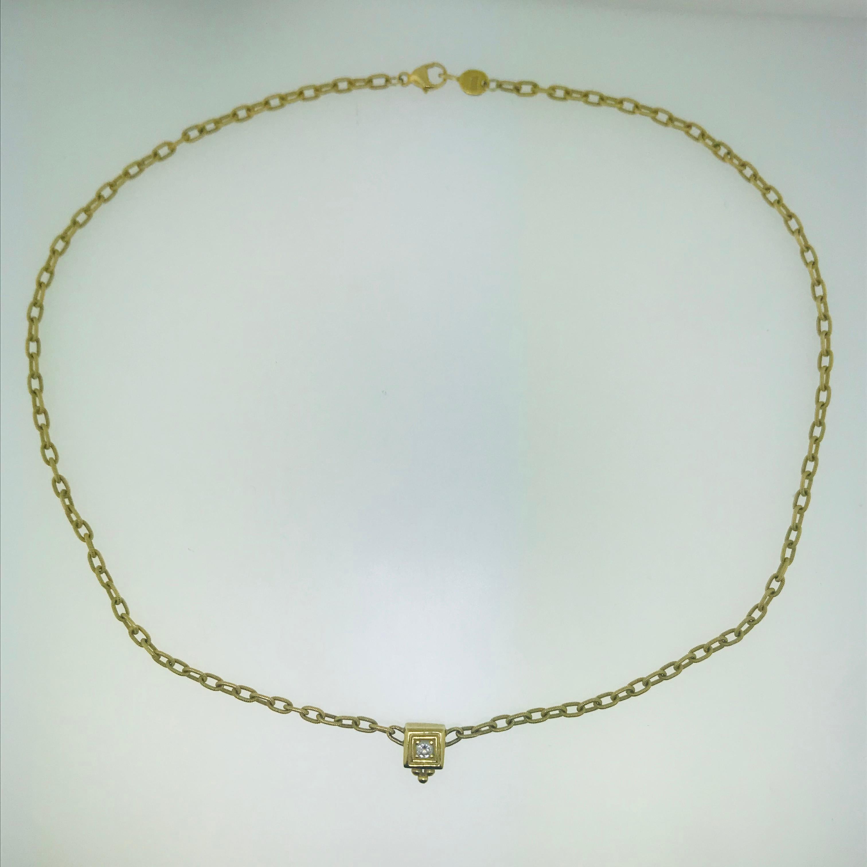 The original Penny Preville 18k necklace is a retired piece that has been in my huge jewelry safe and forgotten for 5 years.  This exquisite necklace has a handmade chain that can be worn 24/7 and never break.  The clasp is stamped with the 