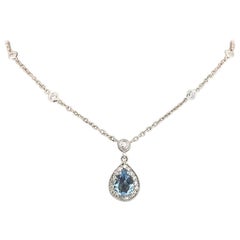 Penny Preville Blue Topaz Diamond Necklace N4088W