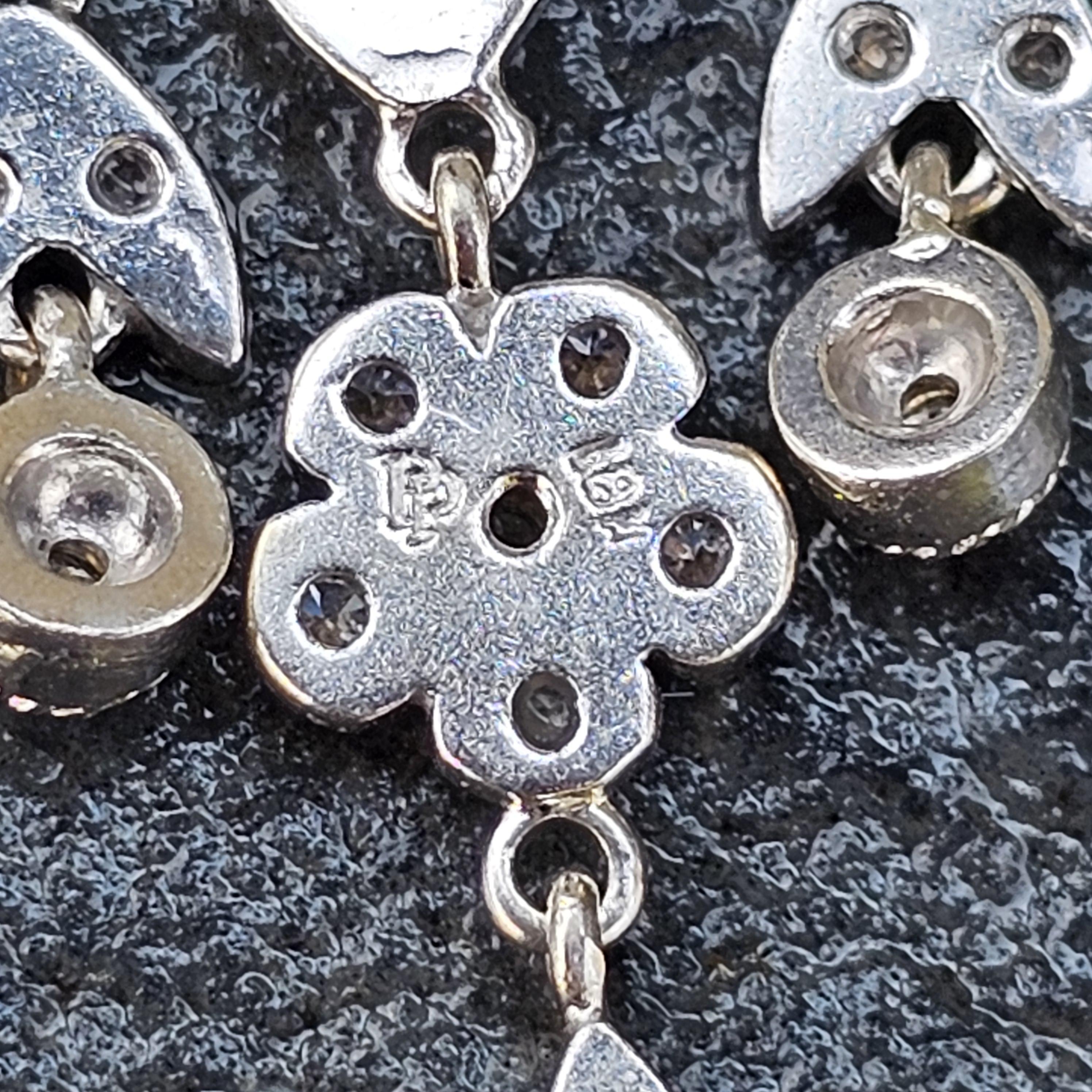 Round Cut Penny Preville Dangle Diamond Earrings 18k White Gold Chandelier 2.25