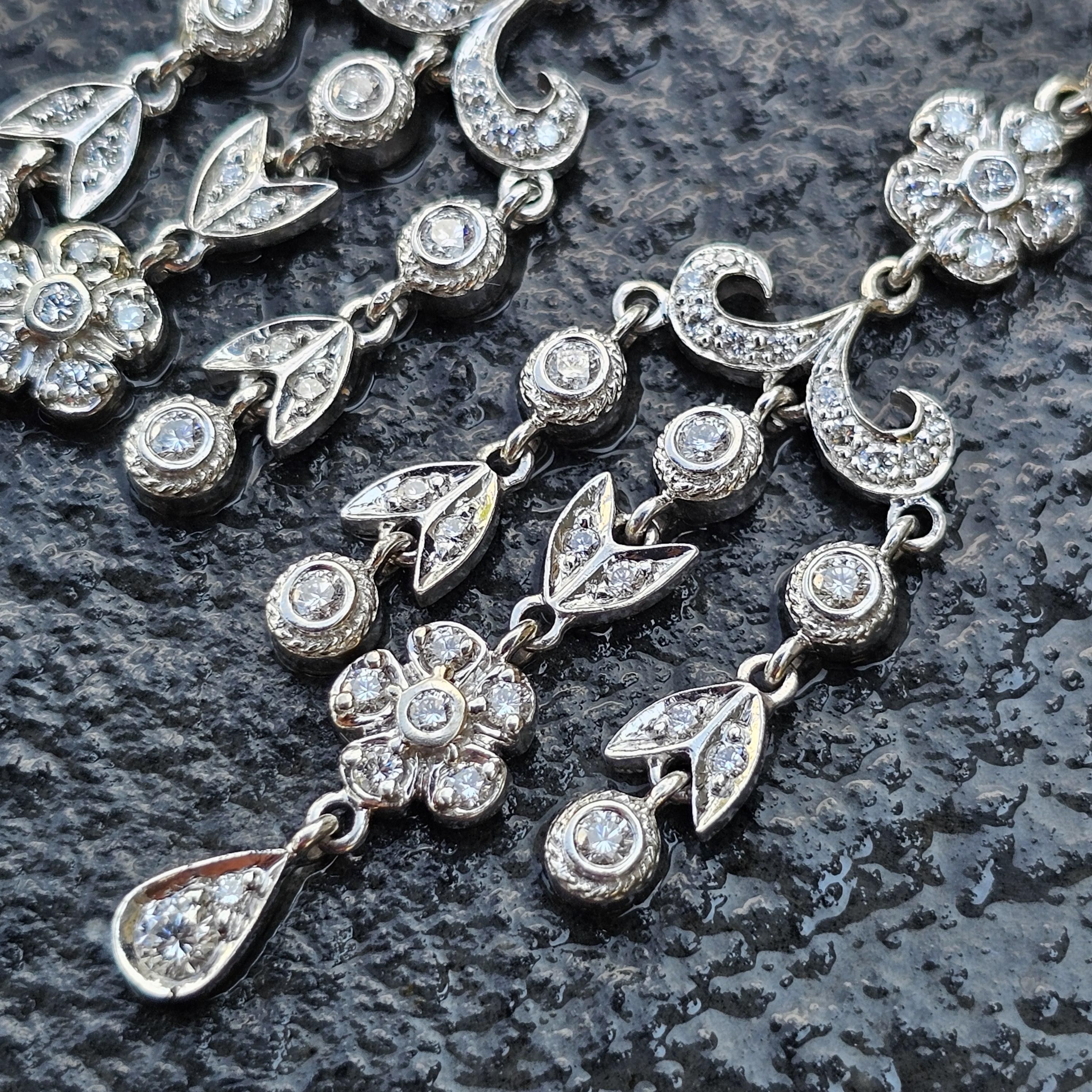 Women's Penny Preville Dangle Diamond Earrings 18k White Gold Chandelier 2.25