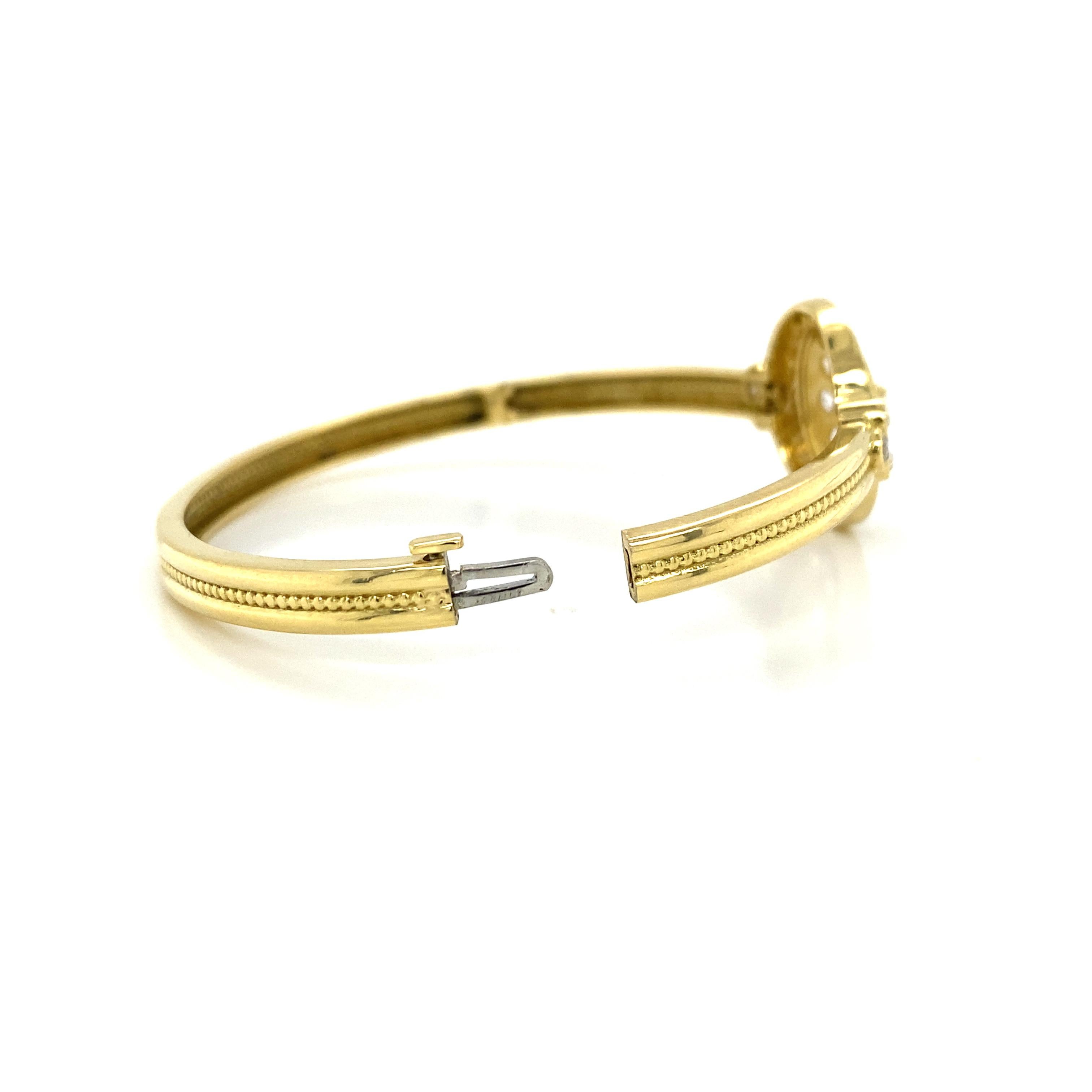 Women's Penny Preville Diamond 18k Yellow Gold Bangle Bracelet For Sale