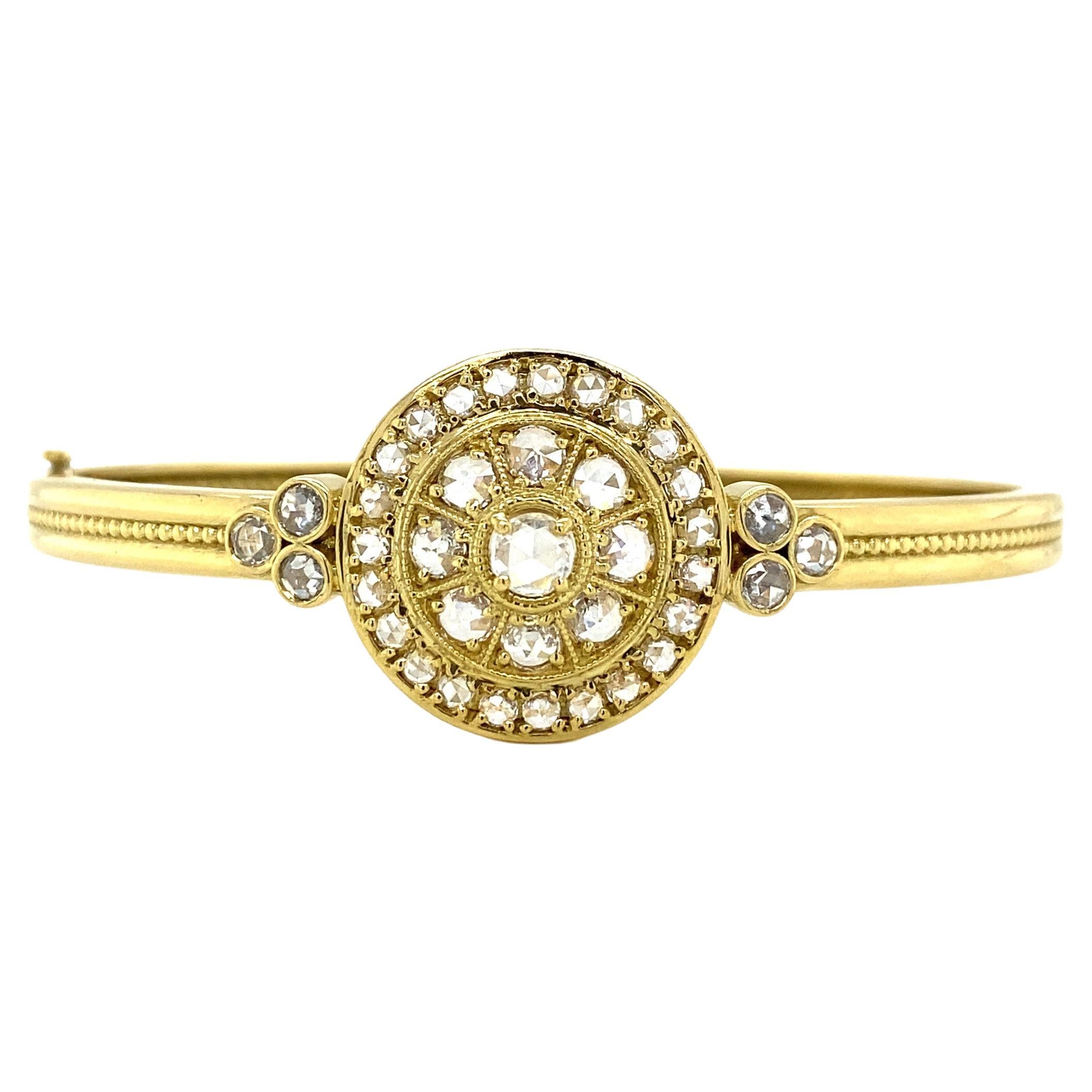 Penny Preville Diamond 18k Yellow Gold Bangle Bracelet For Sale