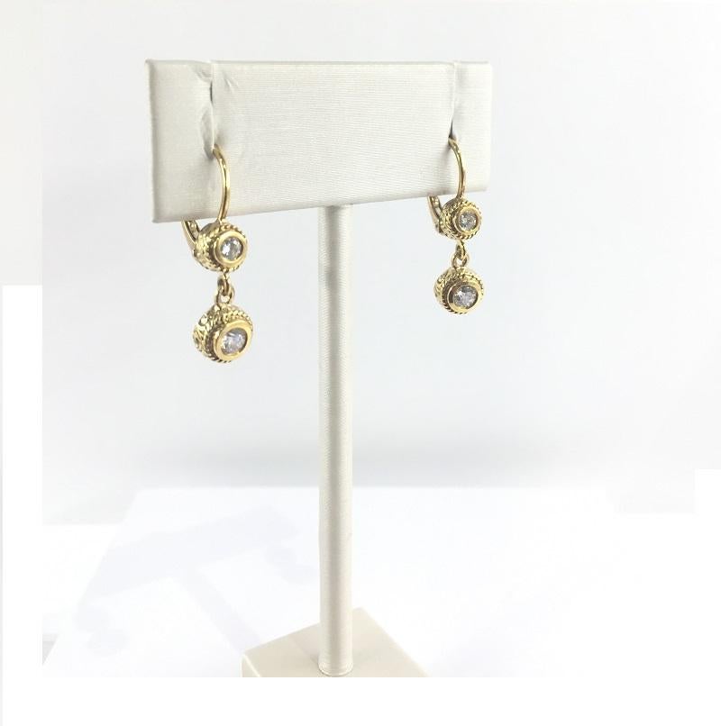 Penny Preville ladies Diamond Earring 
18k Yellow Gold 
Diamond 0.30 Carat Total Weight 
Lever Back 
E1011G
